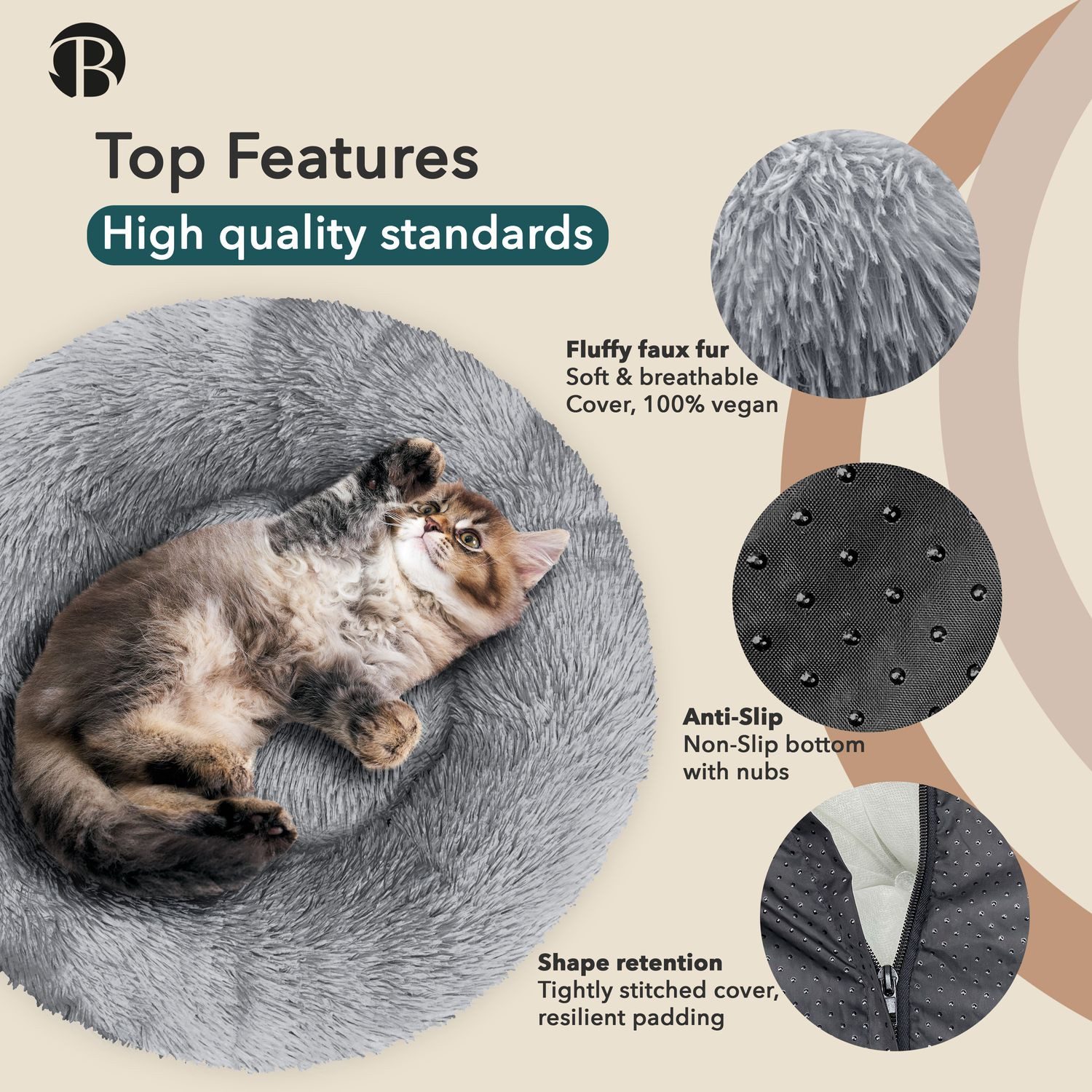 Bluzelle Tierbett Premium Hundebett Hundekissen Donut günstig online kaufen