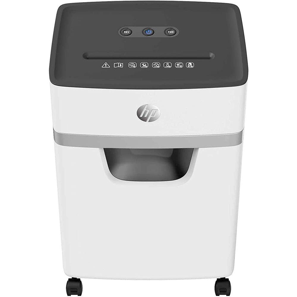 Go Europe Aktenvernichter HP OneShred 10MC, Sicherheitsstufe P-5 Micro Cut 10 Blatt Mikroschnitt 20 L weiß – Bild 3 von 5