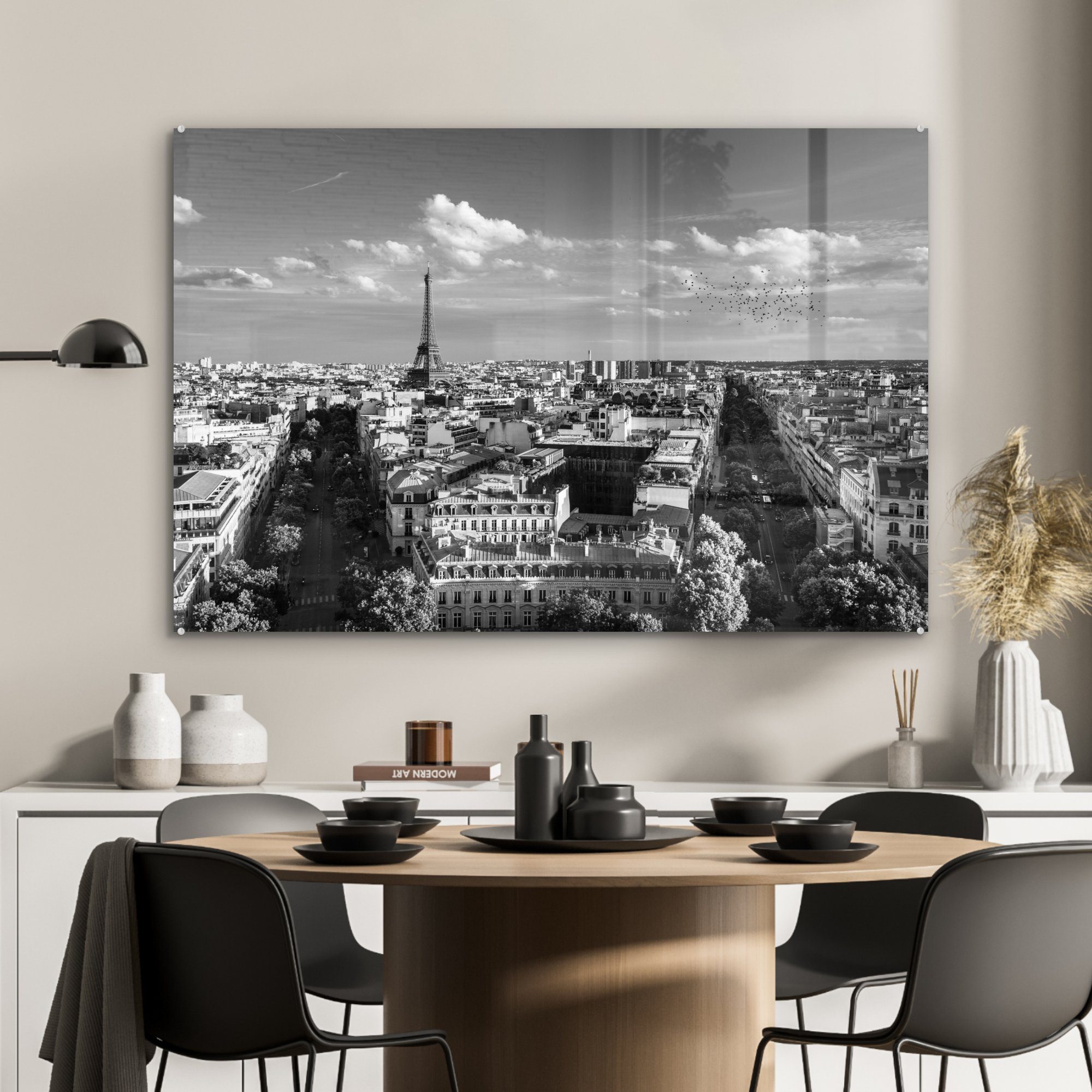 St), Frankreich Eiffelturm, Schlafzimmer Acrylglasbild Schwarz Acrylglasbilder Wohnzimmer MuchoWow - (1 - Weiß & -
