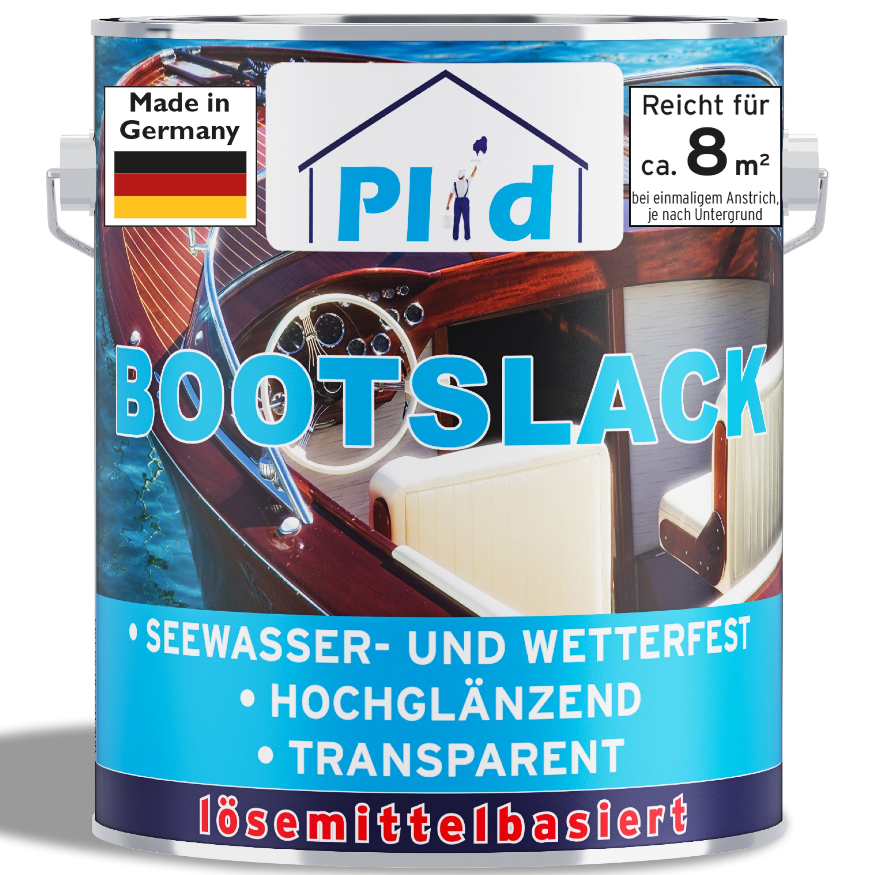 plid Klarlack Bootslack Klarlack Parkettlack Holzlack Schiffslack Holzschutzfarbe, Schnelltrocknend