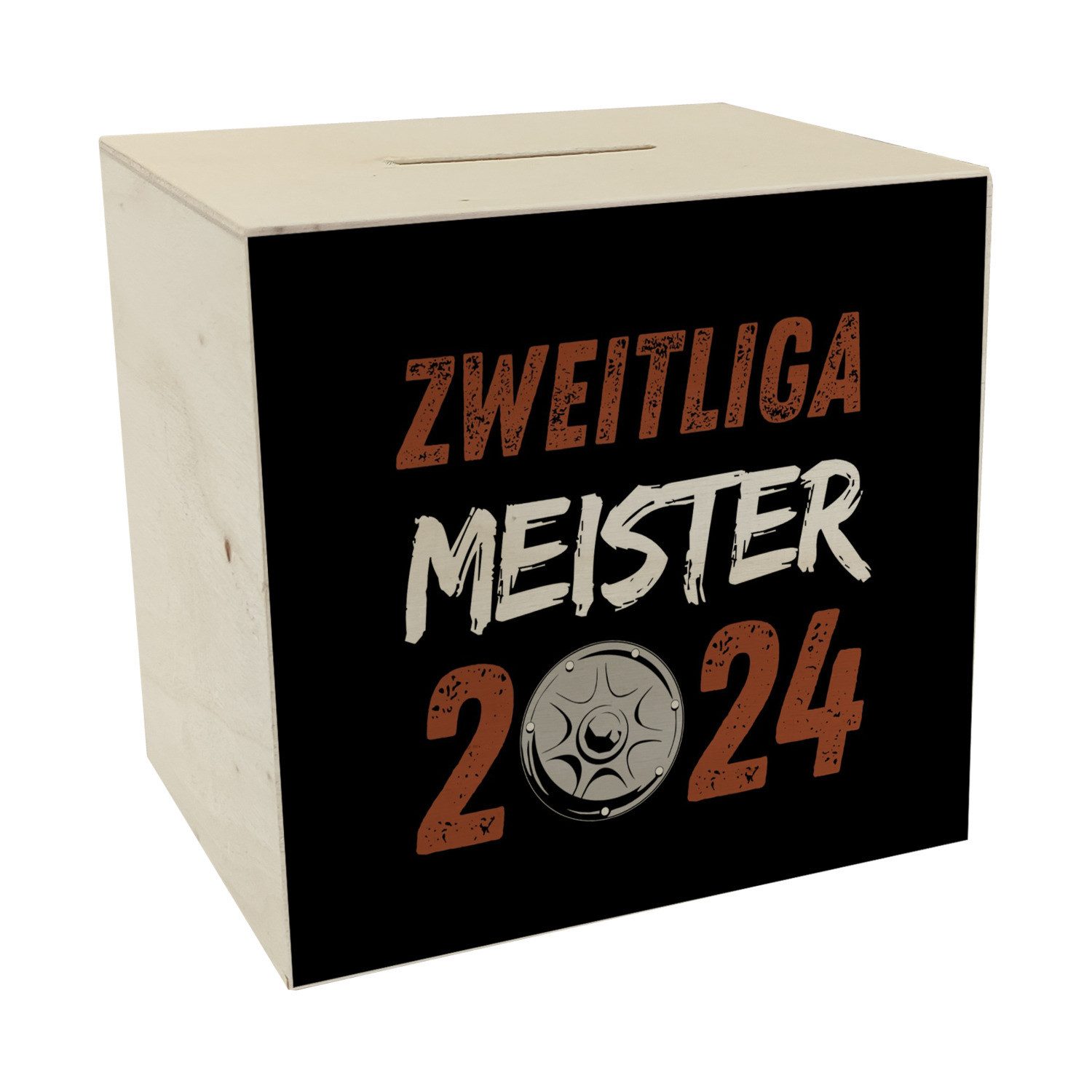 Spardose St. Pauli Meisterschale Spardose aus Holz mit Spruch Zweitliga 2024
