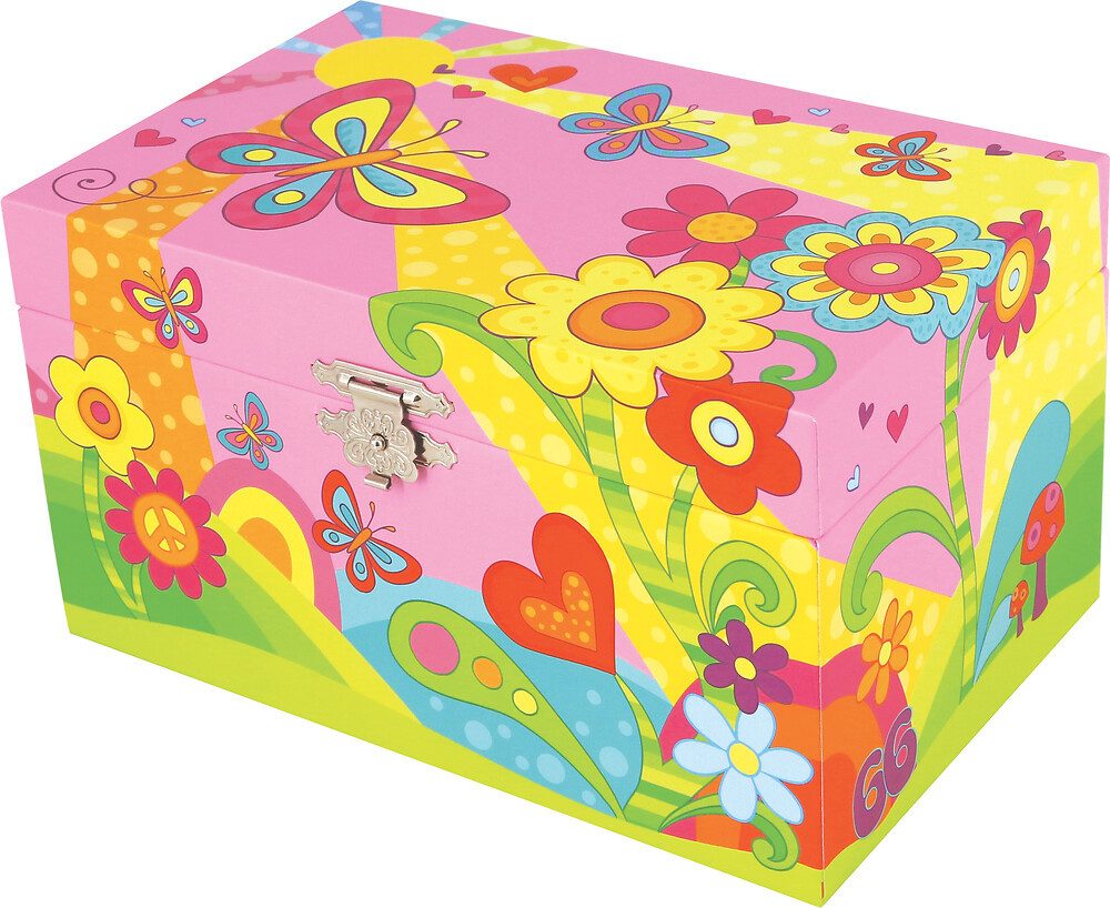 goki Aufbewahrungsbox Musikspieldose Schmetterlingswiese - Melodie „Over the Rainbow"