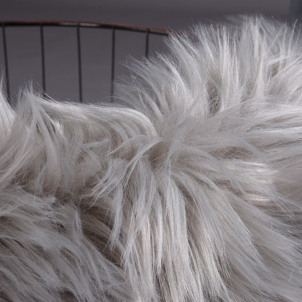 BTTO TEPP Hochflor-Teppich Fellteppich,Kunstfell,Weich,Hochflor Shaggy Teppiche,Wolkenform, Weinrot, Langflor Teppich 60X90cm,Einfarbig,Künstliches,5cm Flor Länge