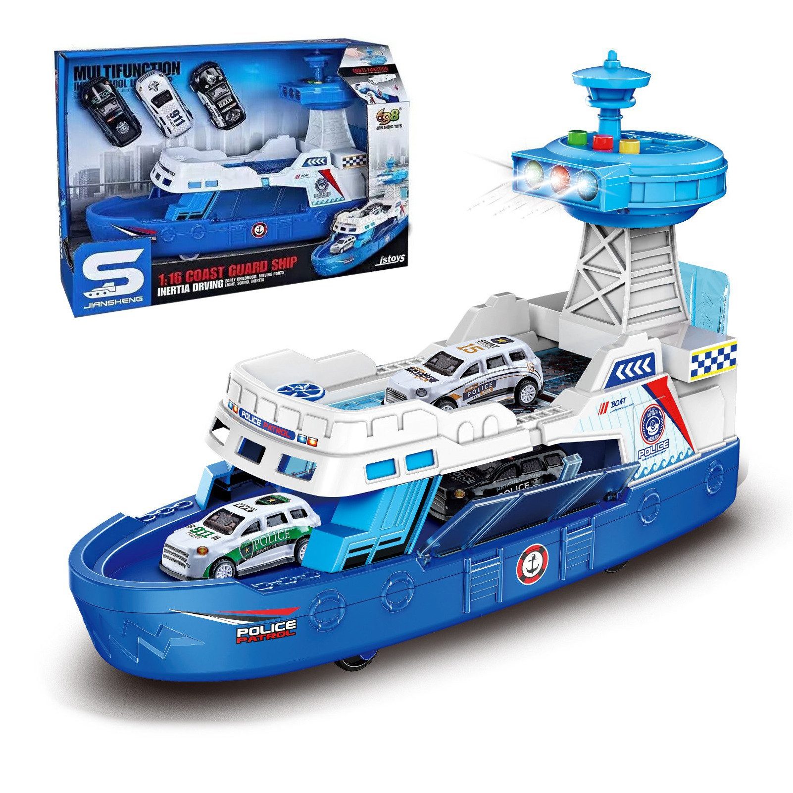 Esun Spielzeug-Auto Auto Spielzeug, Spielzeugschiff mit 3 Spielzeugauto 1:1 günstig online kaufen