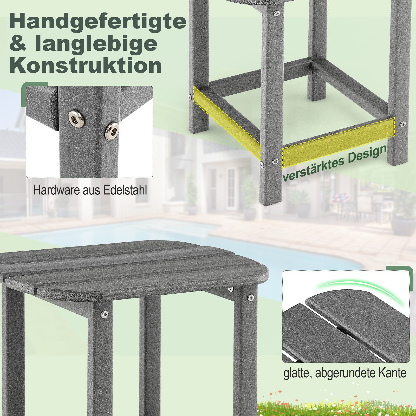 COSTWAY Gartentisch (2-St), Balkontisch klein aus günstig online kaufen