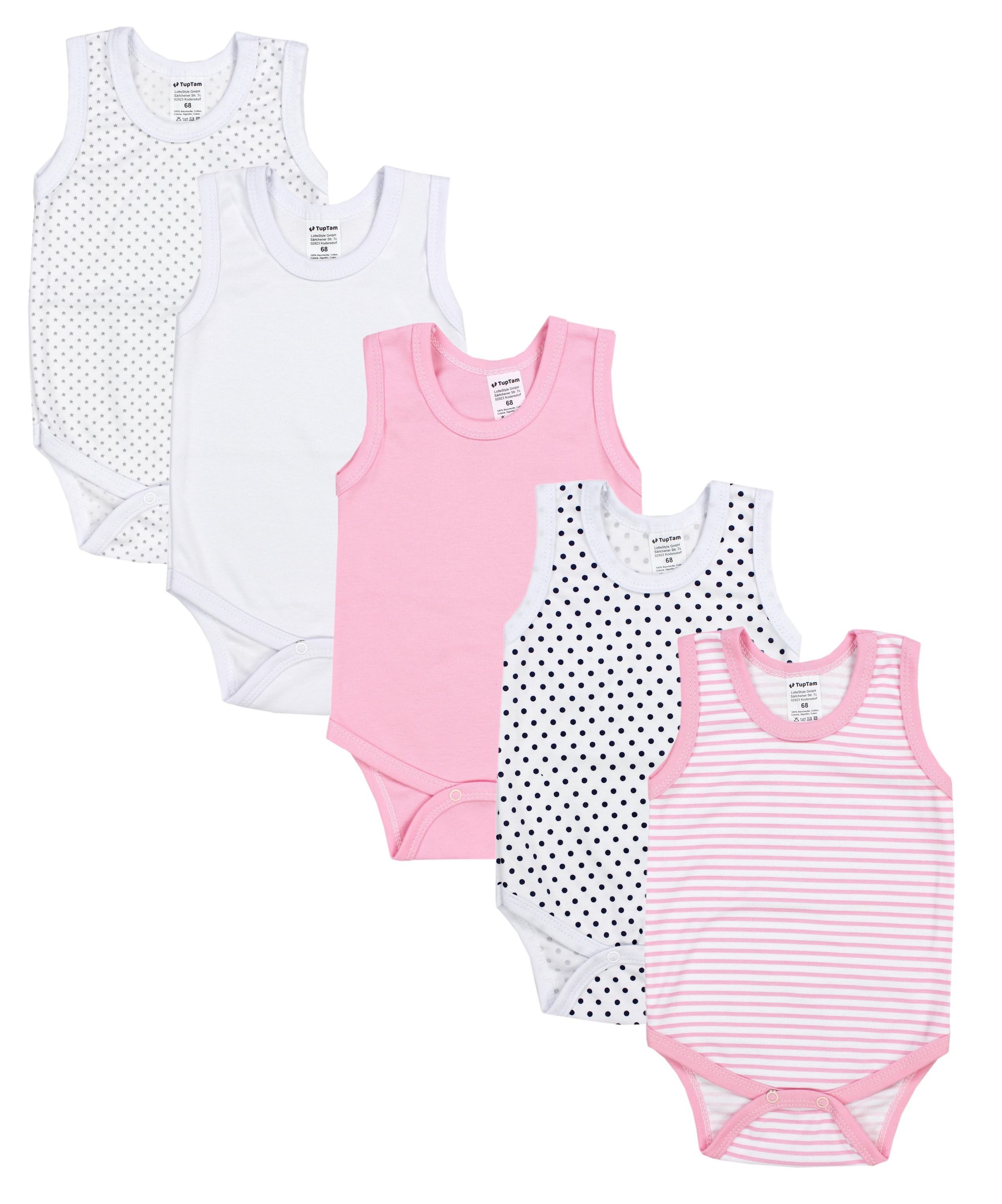 TupTam Kurzarmbody TupTam Baby Mädchen Achselbody in Unifarben 5er Pack