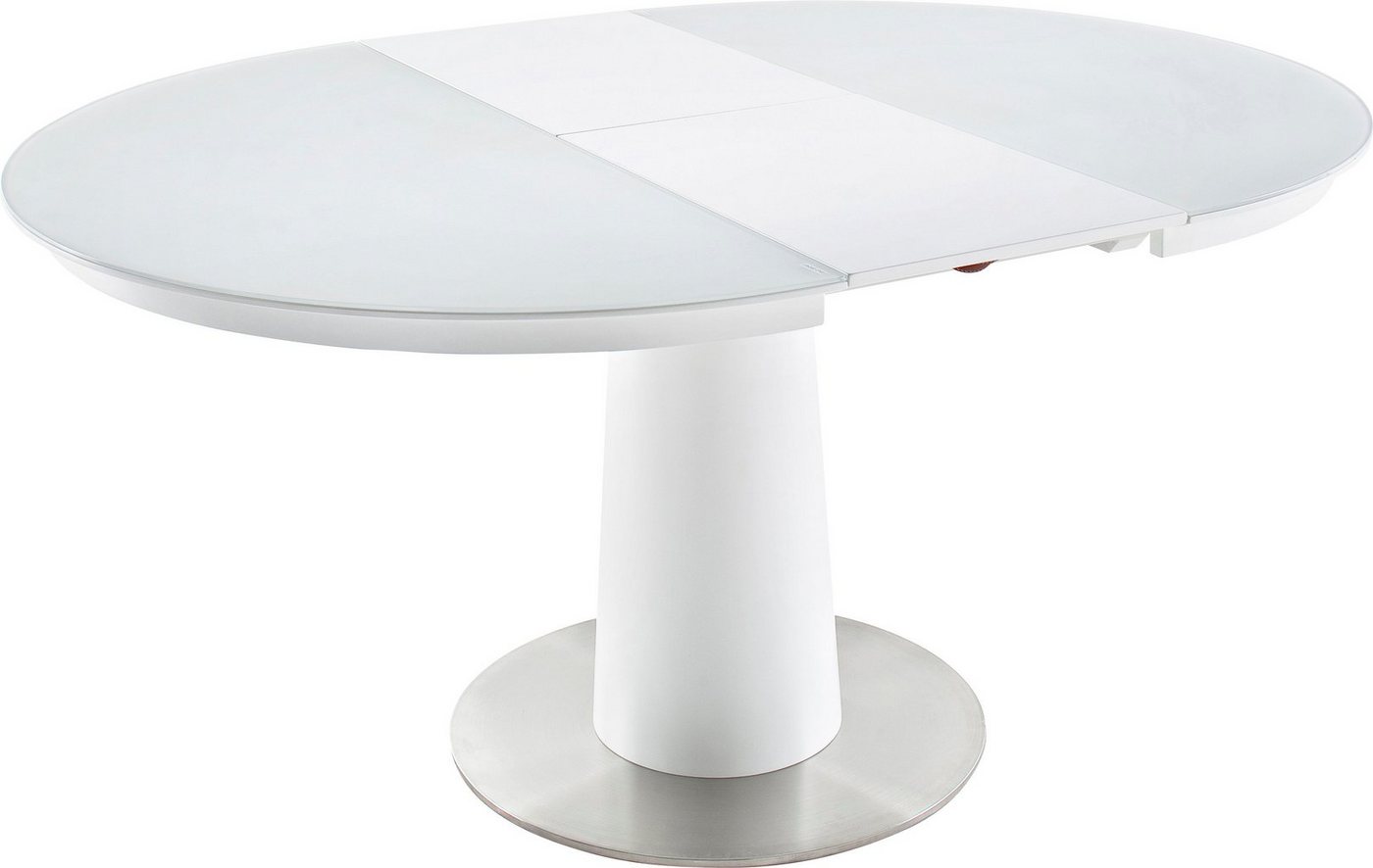 MCA furniture Esstisch »Waris«, Esstisch Rund mit Synchronsauszug, Weiß matt mit Sicherheitsglas-kaufen