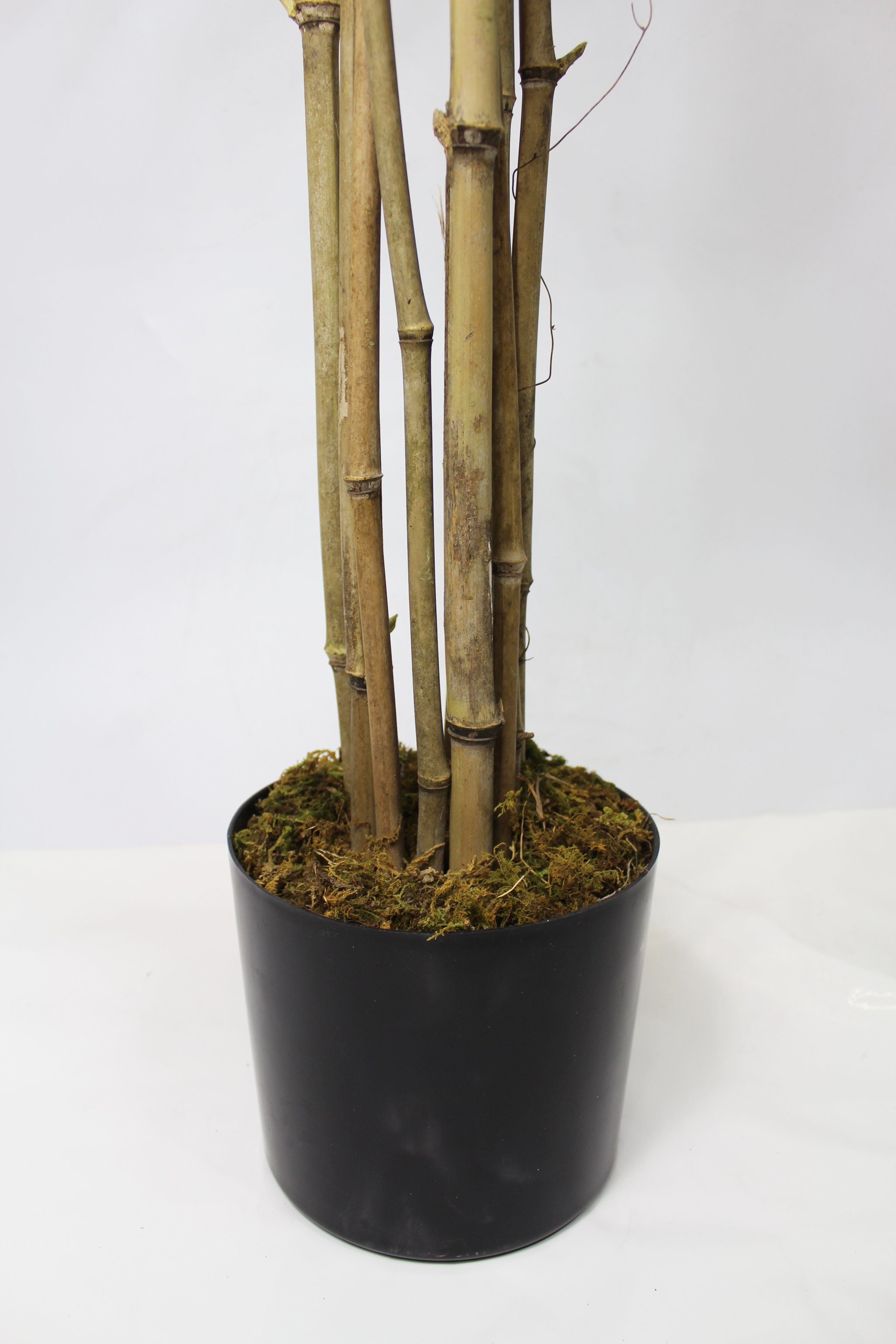 190 Kunstpflanze 1400 künstlicher Blätter Höhe Bambus Bambus, im Real-Touch fertig Arnusa, Topf Kunstbambus cm, Deluxe beschwerten