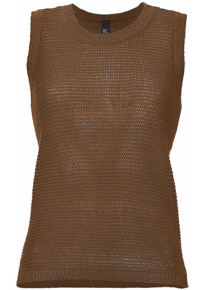 Pullunder Damen Strickpullunder Pullunder Strick Top ärmellos Pullover braun 059212