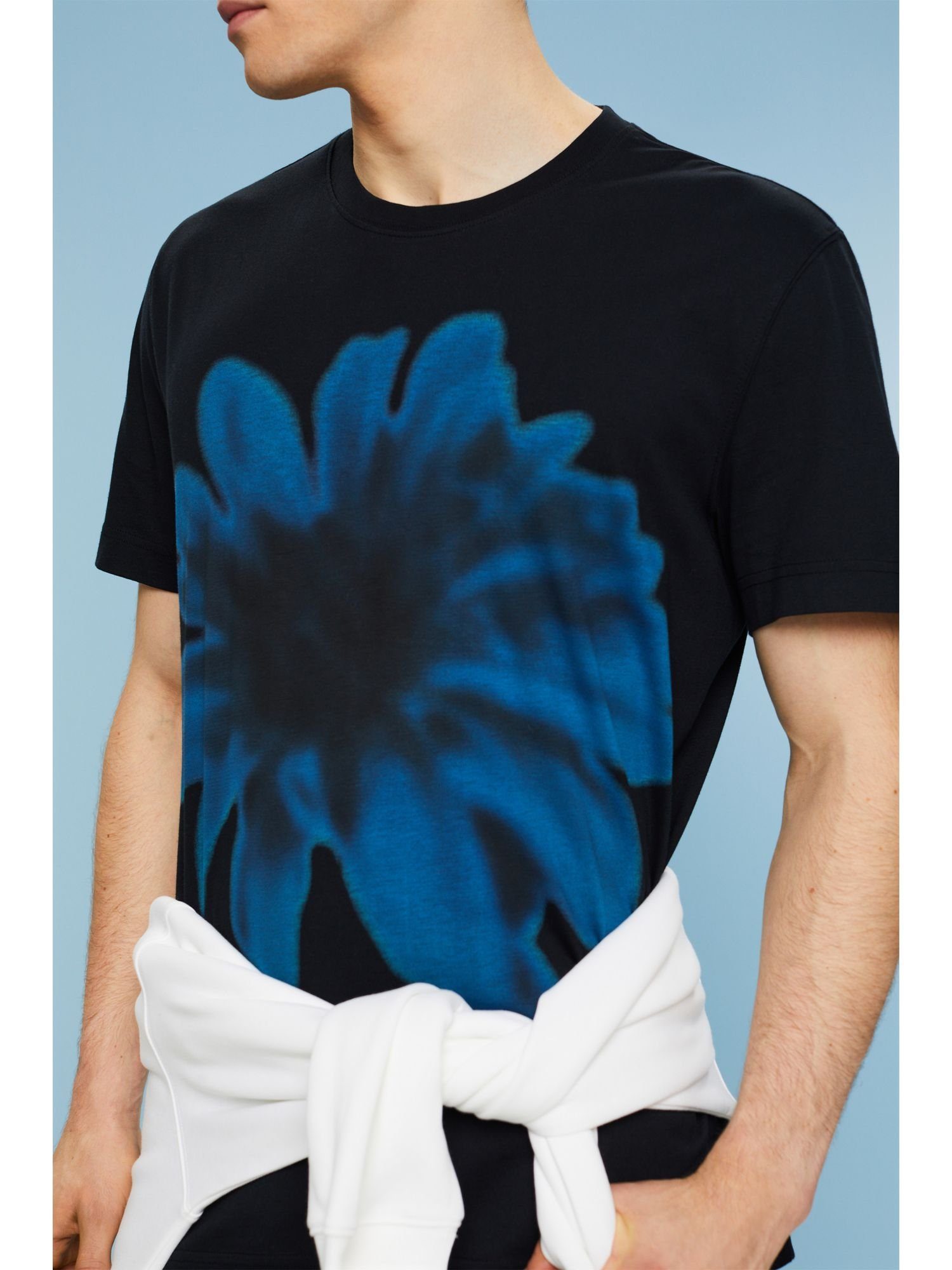 T-Shirt T-Shirt (1-tlg) Esprit Pima-Baumwolle aus BLACK