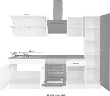 HELD MÖBEL Küchenzeile Trier, ohne E-Geräte, Breite 260 cm