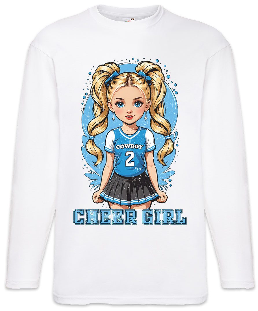 Urban Backwoods Langarmshirt Anime Comwboy Cheerleader Girl Langarm T-Shirt American Football (1-tlg) Rockabilly Texas Blue Team