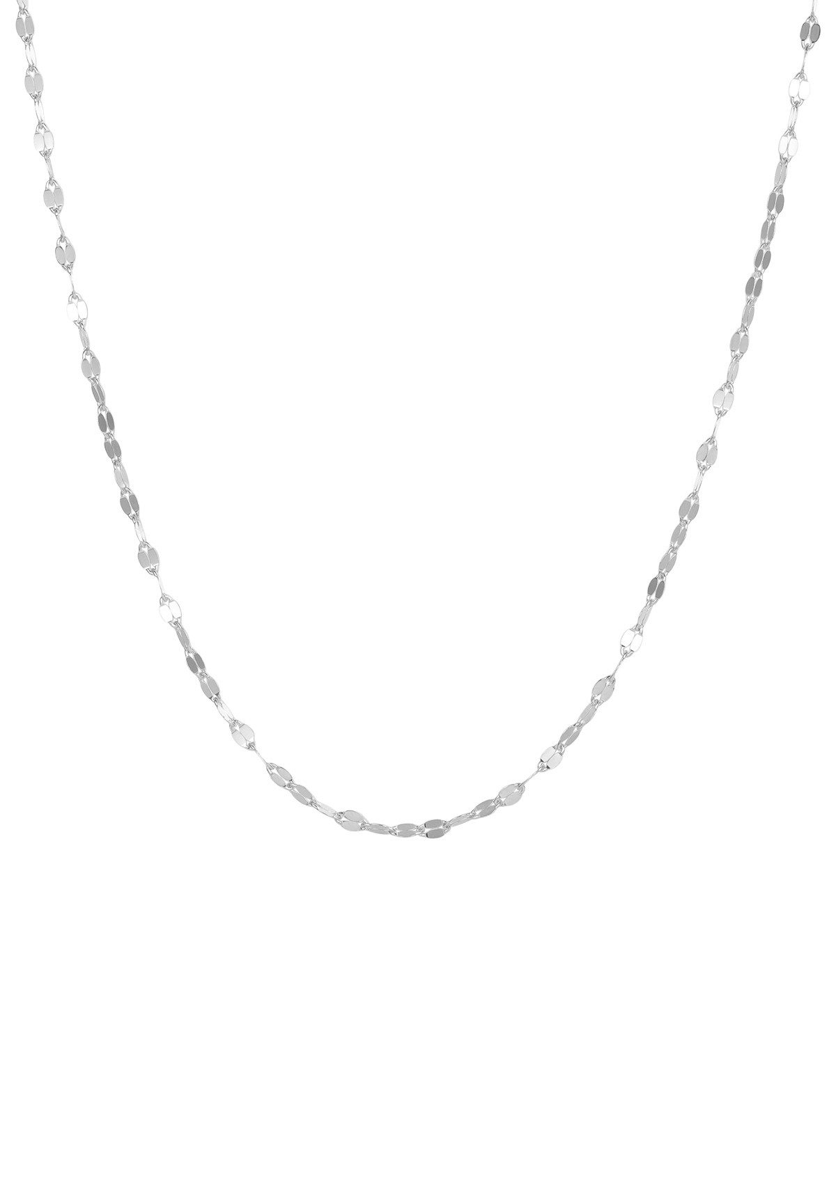 Hey Happiness Gliederkette Rolo-Kette aus 925er Silber, Damenkette Ovale Glieder, 18K Roségold Vergoldete Plattenkette, Gliedrige Basis-Kette