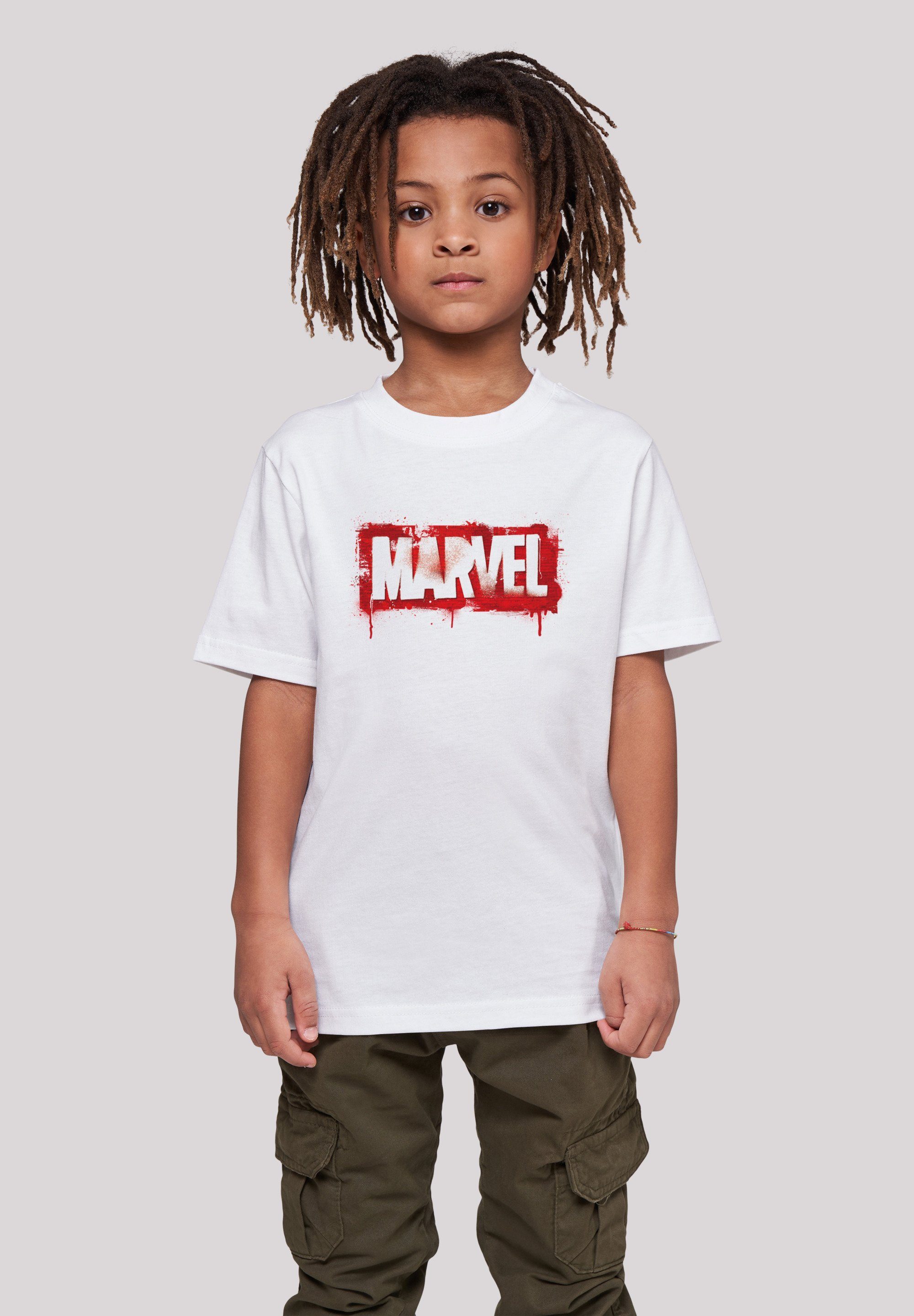 F4NT4STIC T-Shirt Marvel Spray Logo Print weiß