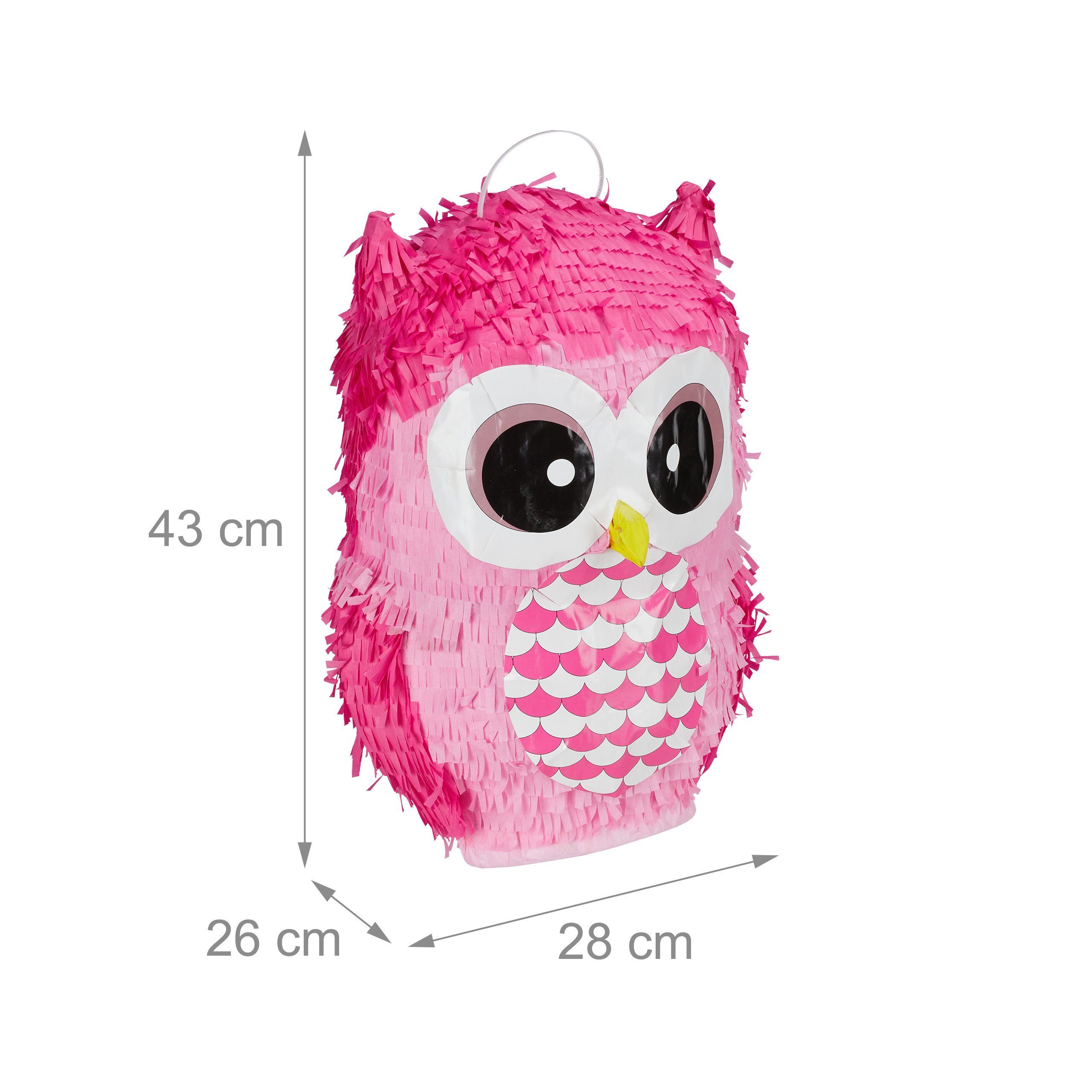 relaxdays Pinata 2 x Pinata Eule in Pink