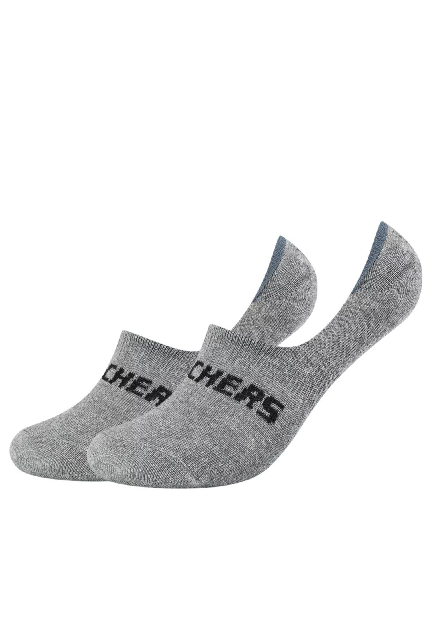 Skechers Kurzsocken Unisex 2p Basic Footies Mesh Ventilation (2-Paar) Light Grey Melange 3390