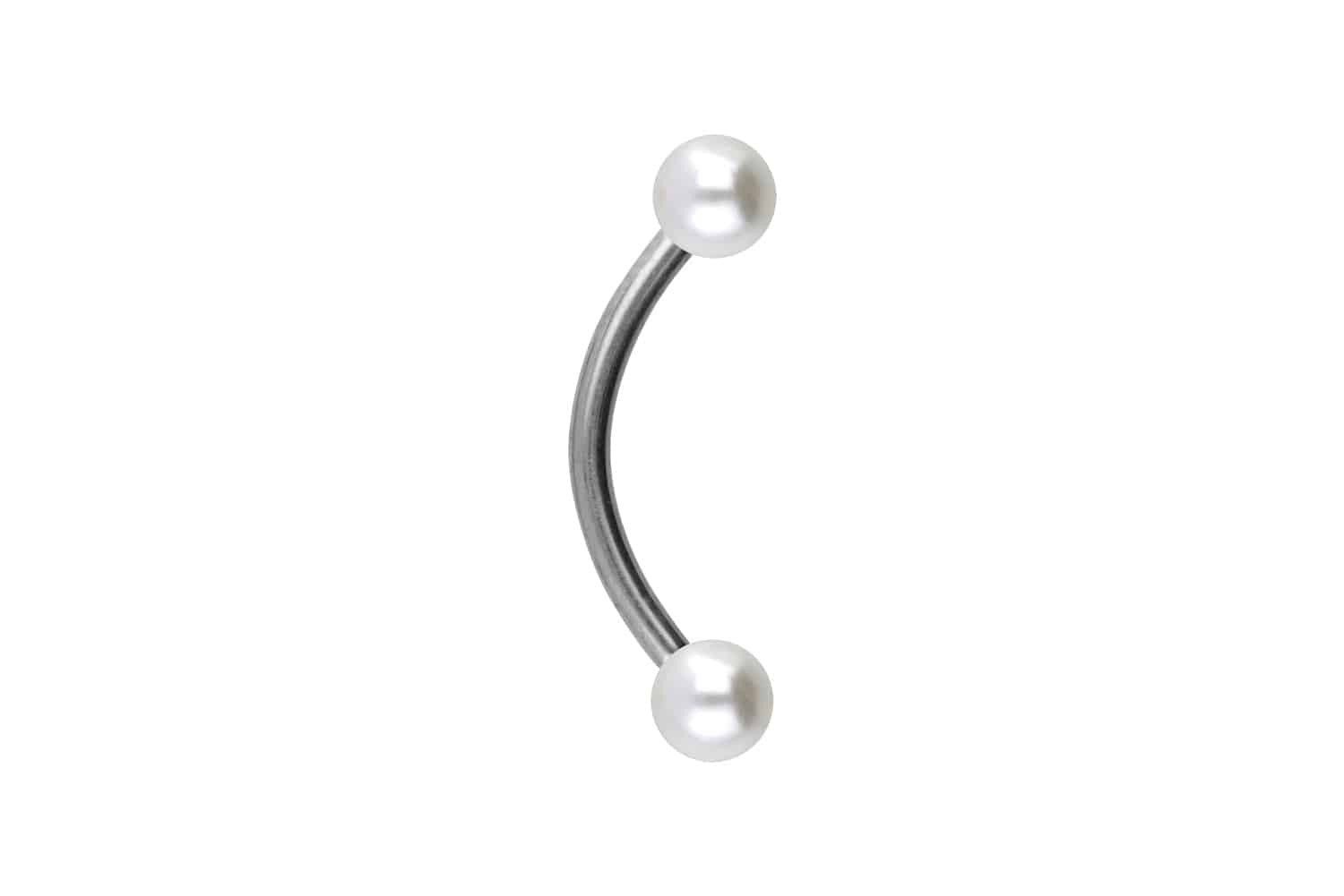 PIERCINGLINE Bauchnabelpiercing Chirurgenstahl Banane SYNTHETISCHE PERLEN (Bananen, 1-tlg)
