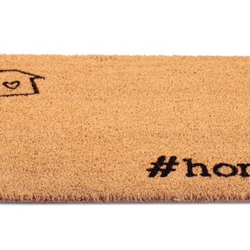 Fußmatte Kokos Fußmatte #home, relaxdays, Höhe: 15 mm