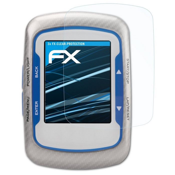 atFoliX Schutzfolie Displayschutz für Garmin Edge 500 (3 Folien) Ultraklar und hartbeschichtet