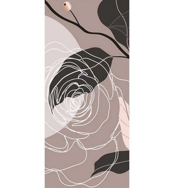 MyMaxxi Dekorationsfolie Türtapete Abstraktes Gemälde mit Blumen Türbild Türaufkleber Folie