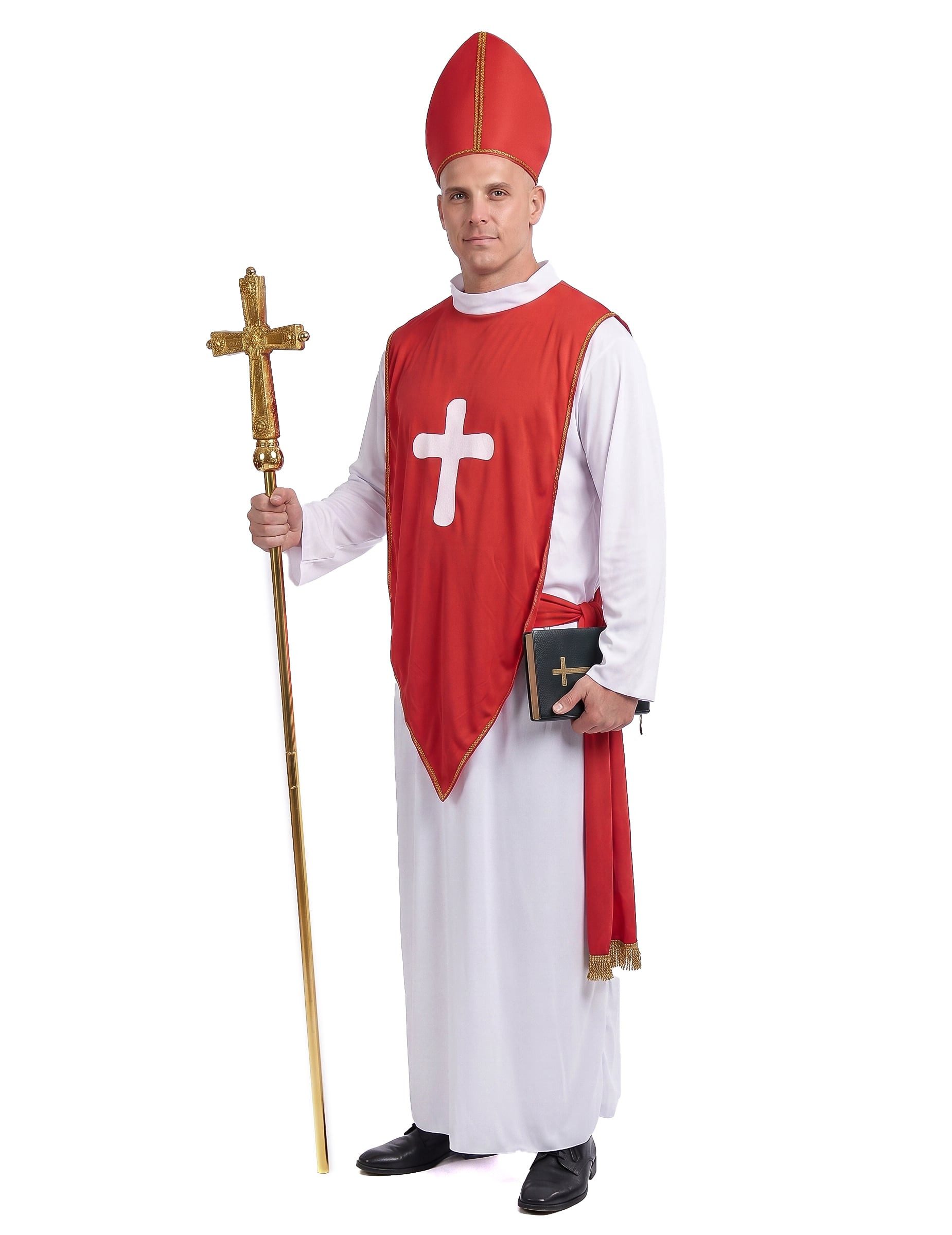 JADEO Kostüm Kardinal Herren-Kostüm rot-weiss