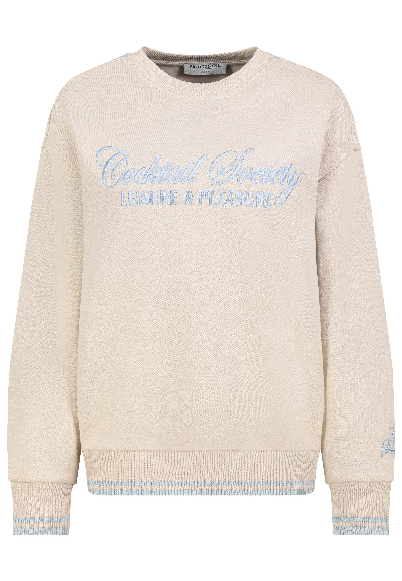 Eight2Nine Longpullover Pullover mit Frontprint (1-tlg) D10600BI02822A_L/S günstig online kaufen