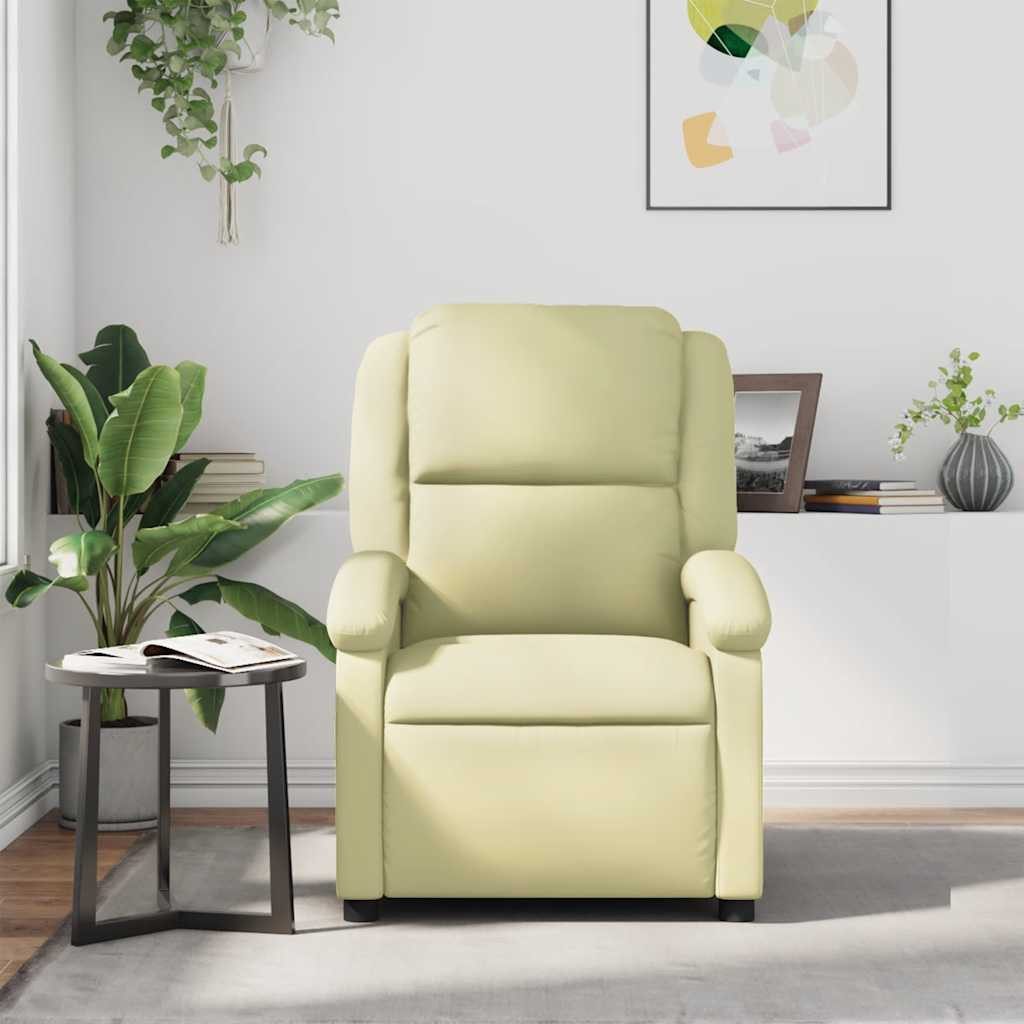 vidaXL Sessel Relaxsessel Creme Echtleder (1-St) günstig online kaufen