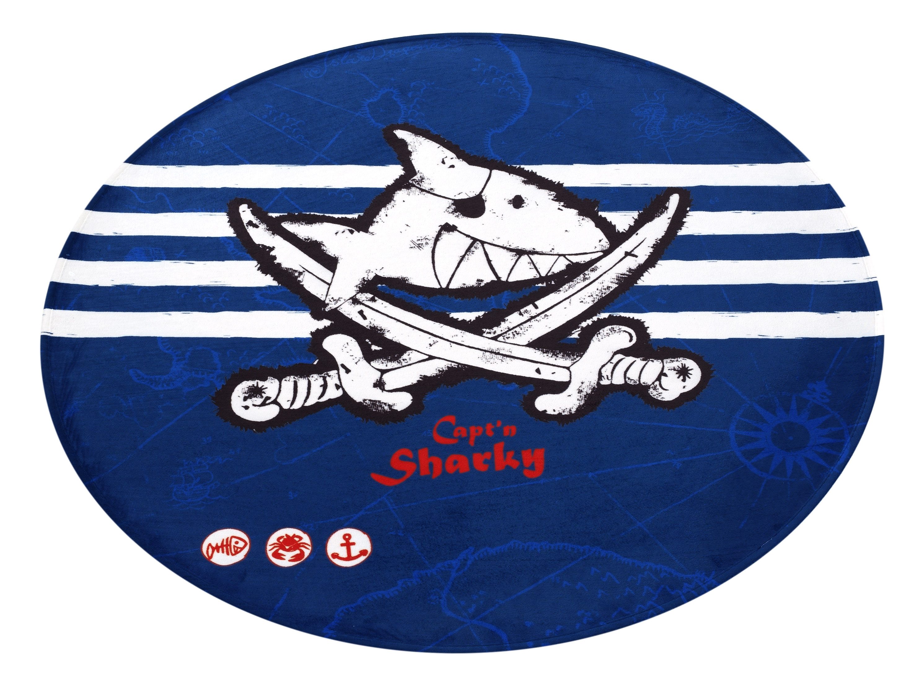 Capt`n Sharky Kinderteppich Capt´n Sharky rund 100cm, rund