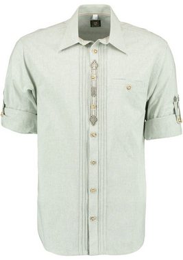OS-Trachten Trachtenhemd Afudi Langarmhemd mit 2x3 Biesen, Zierteile auf der Knopfleiste