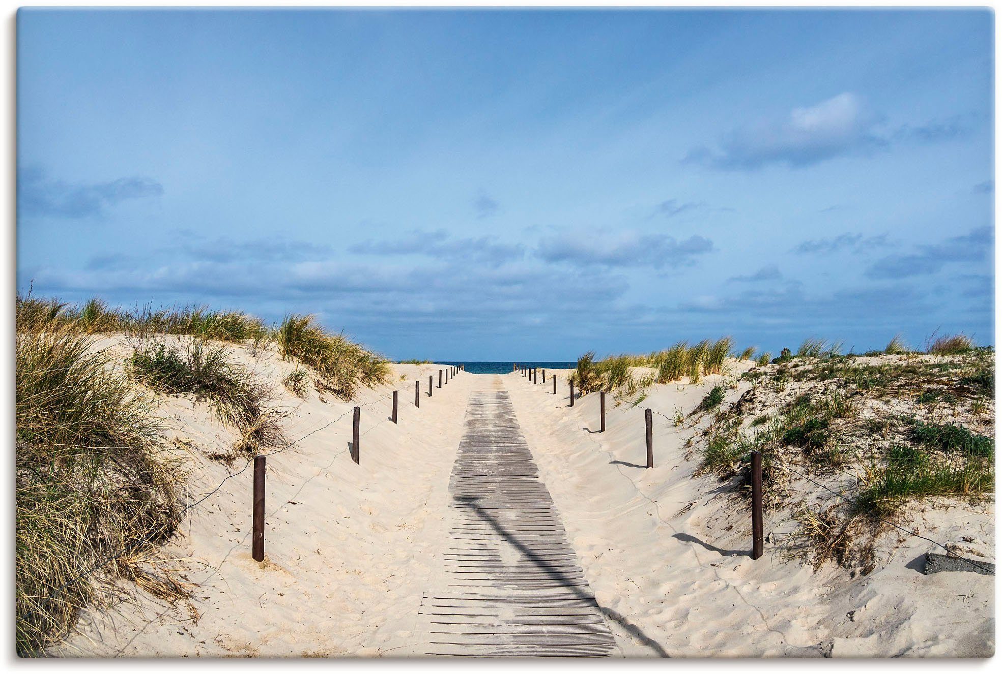 Artland Wandbild Strandaufgang an Küste der Ostsee, Strandbilder (1 St), auf Holzrahmen gespannt