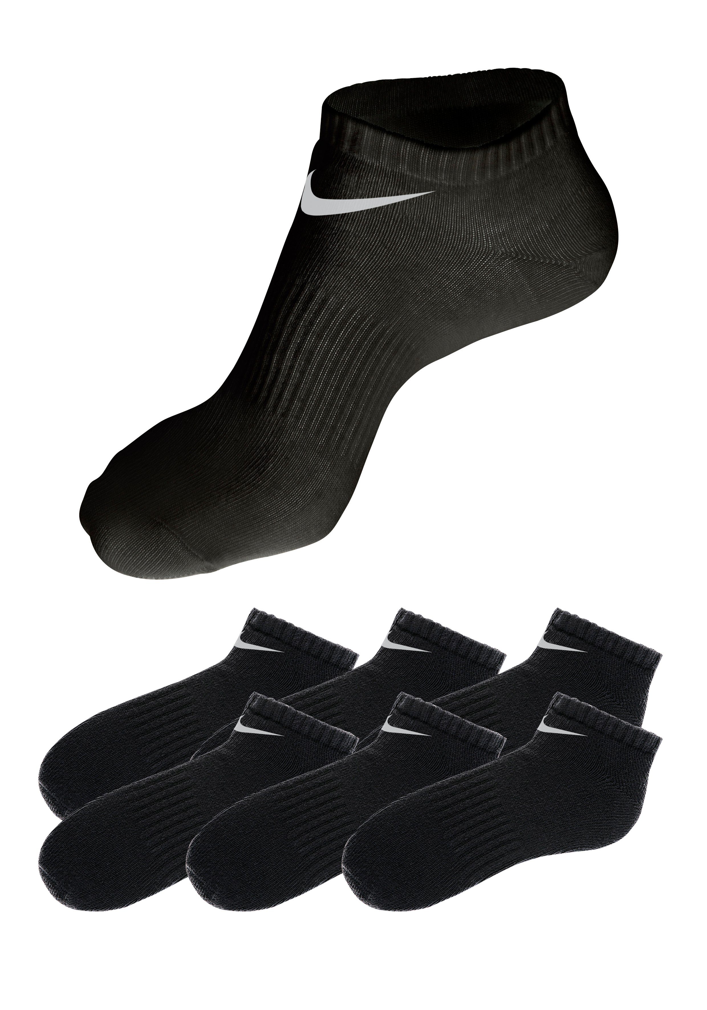 Nike Sneakersocken (6-Paar) schwarz mit Mittelfußgummi