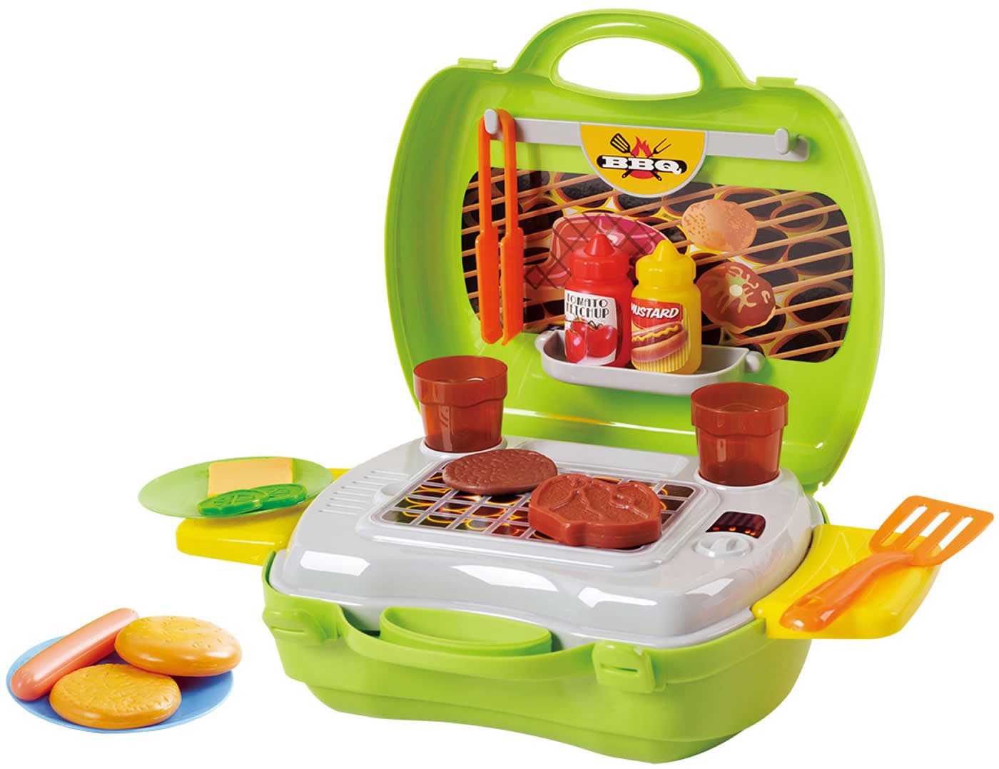 Play Kinder-Grill BBQ-Koffer 22-tlg Tischgrill m. günstig online kaufen