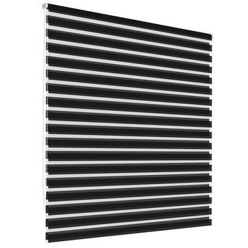 Doppelrollo Doppelrollo Fensterrollo Seitenzugrollo Klemmrollo Sonnenschutzrollo, ECD Germany, Klemmfix, Klemmfix ohne Bohren 80x230cm Schwarz lichtdurchlässig und verdunkelnd