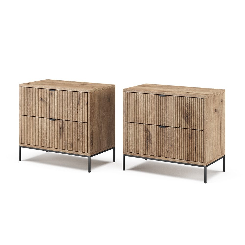 Vicco Nachtschrank Eliza, Viking Oak, 2er Set günstig online kaufen