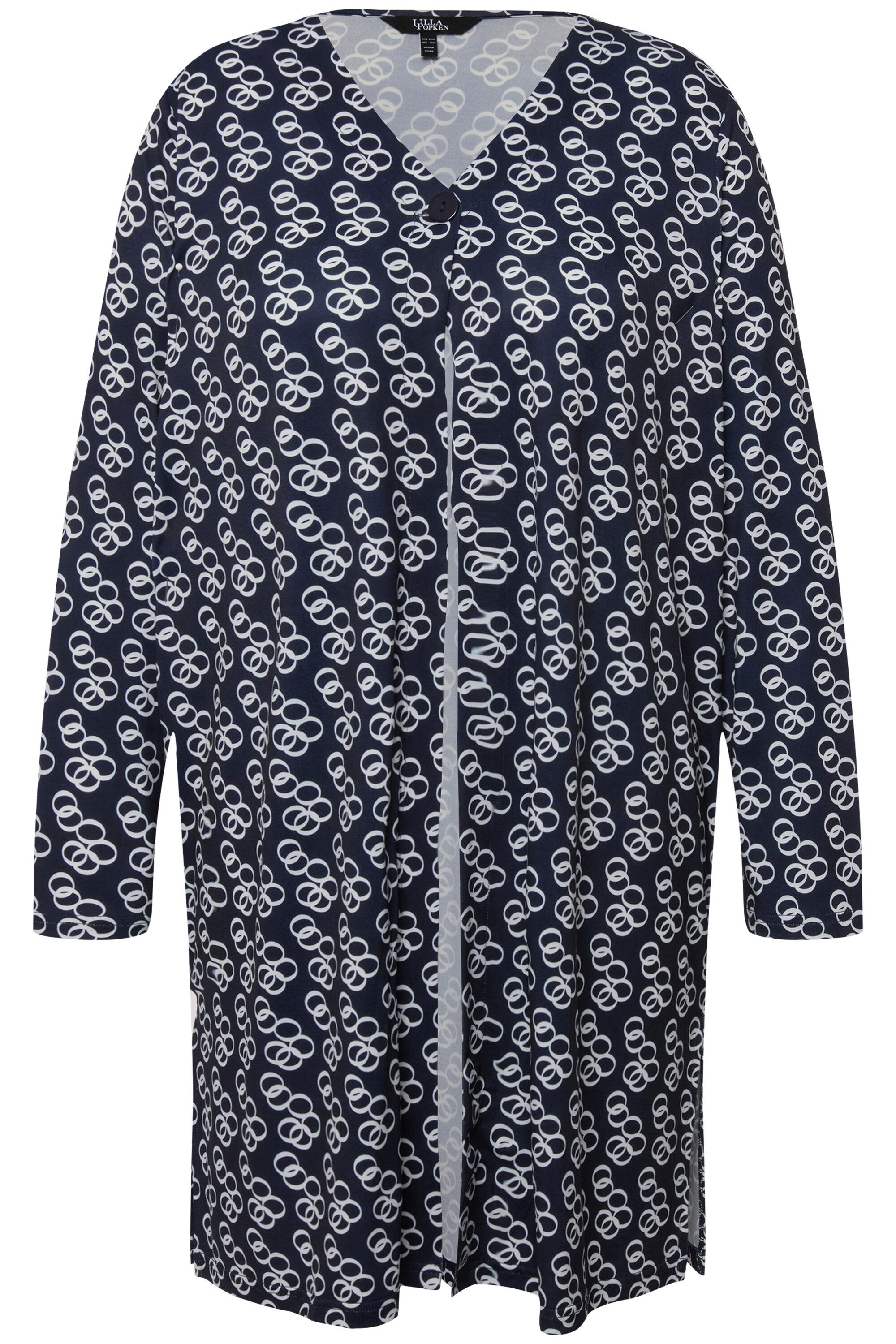 Ulla Popken Longshirt Jerseyjacke Ringmuster A-Linie günstig online kaufen