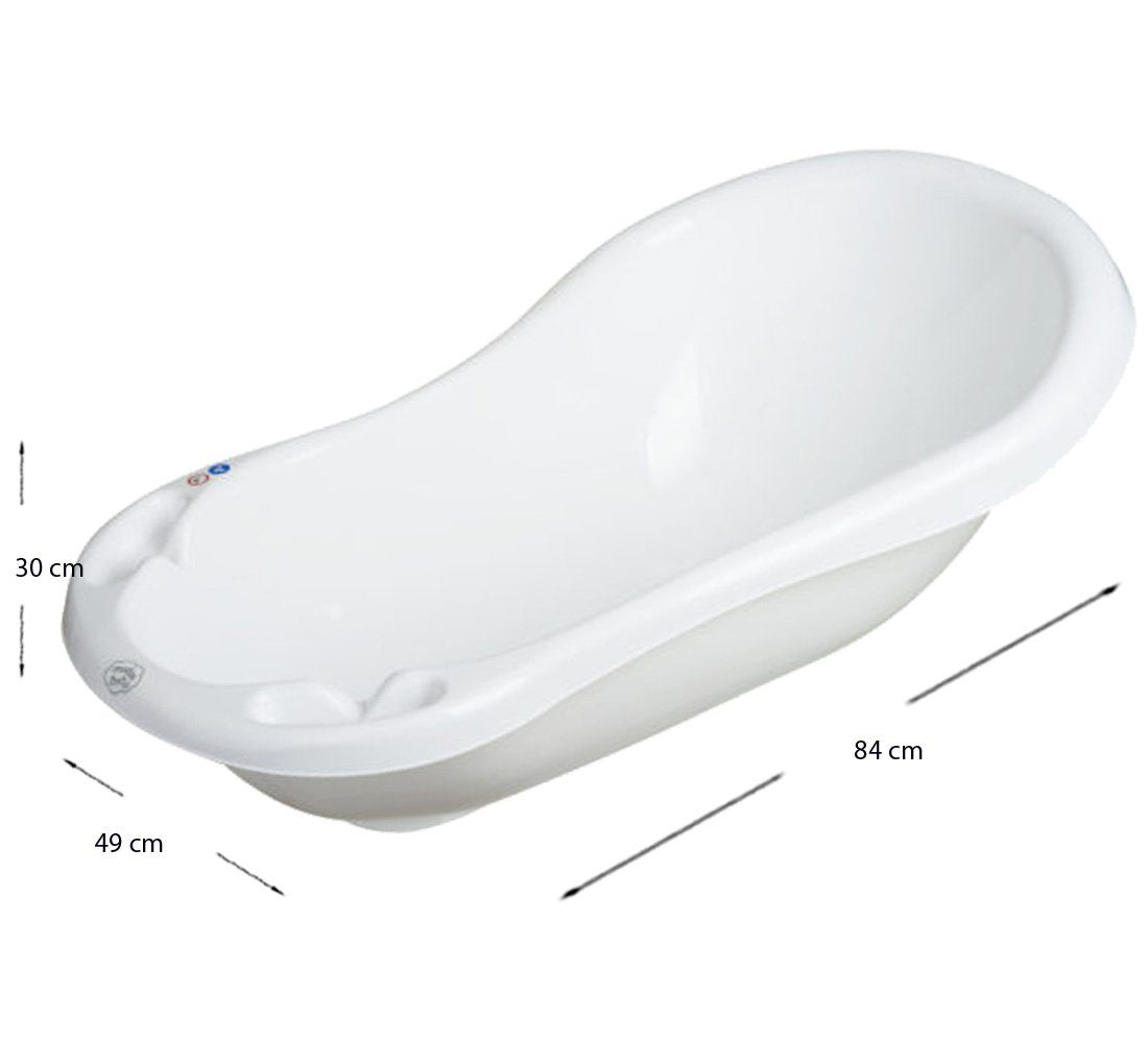 Europe), SET + = Maltex Babybadewanne Weiss BADESITZ Teile (Made 84 cm, Baby - Wanne in 2 BABYWANNE Badesitz Badeset Classic