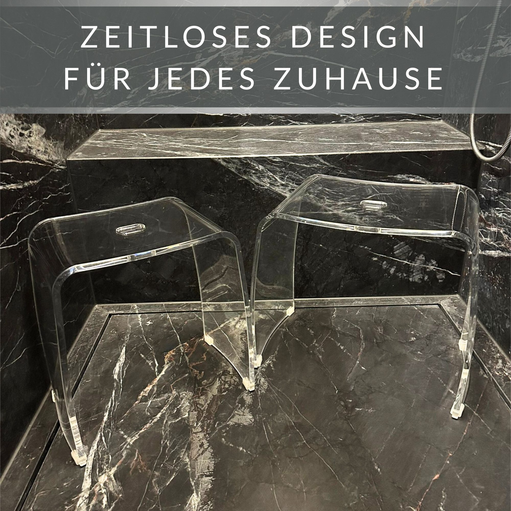 Libaro Dusch- und Badhocker für die Dusche MERAN Duschhocker modern hoch wasserfest aus Acryl, belastbar bis 180 kg, sehr stabil, für die Dusche geeignet, rutsch- und standfest