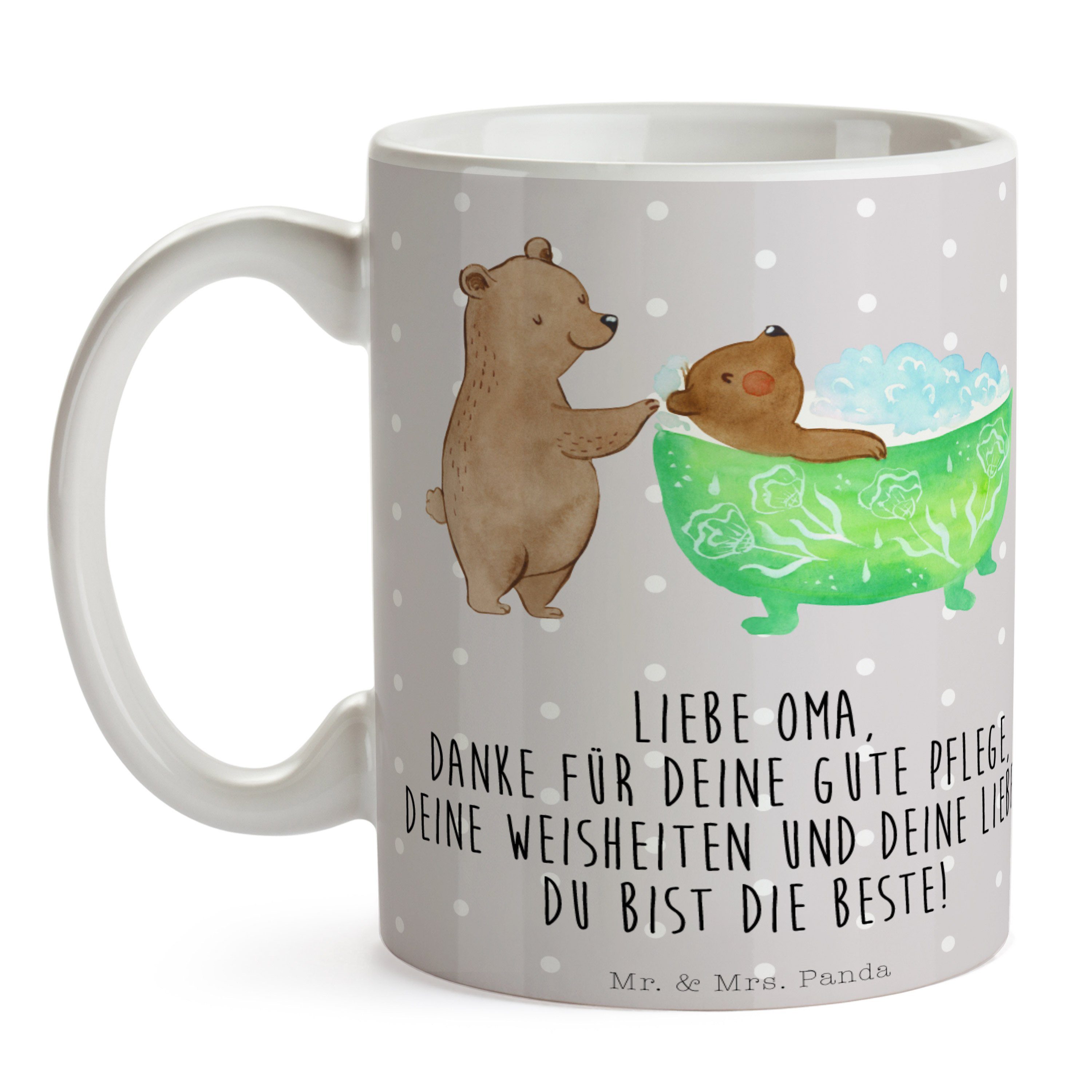 Grau Panda Tasse, - Tasse, Büro Geschenk, - Oma Bären, Papa, badet Tasse Pastell Mrs. Mr. & Keramik