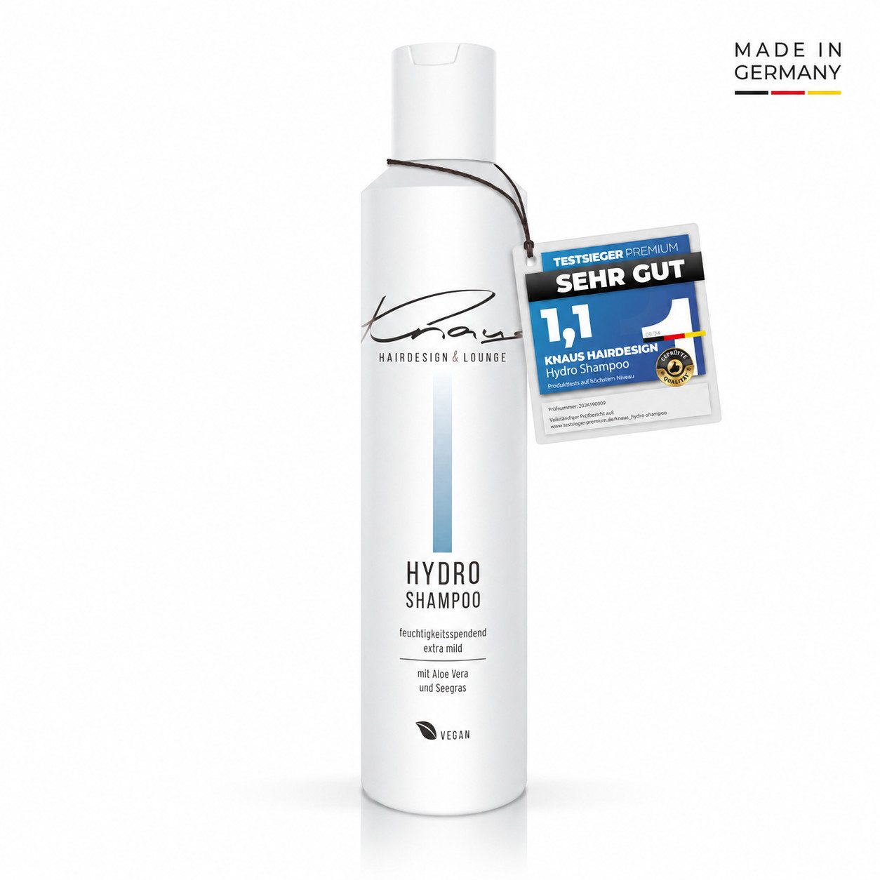 Knaus Hairdesign Haarshampoo B3 HYDRO Shampoo für trockenes, strapaziertes und gefärbtes Haar, Packung, Verleiht dem Haar Glanz & verbessert die Kämmbarkeit.
