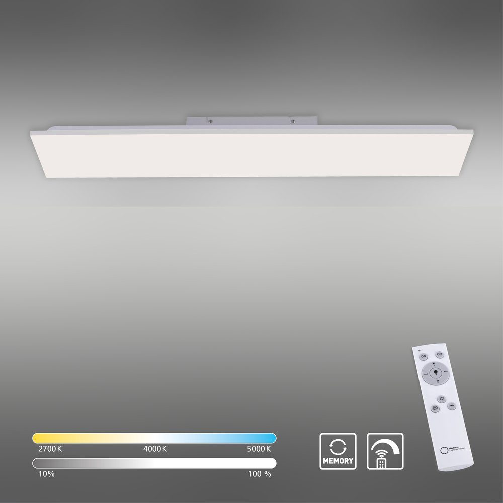 Leuchten Direkt LED Deckenleuchte CANVAS, Dimmfunktion, Fernbedienung,  Infrarot inkl., Memory, nach Trennung vom Netz, LED fest integriert,  warmweiß - kaltweiß, dimmbar über Fernbedienung, CCT Farbtemperaturwechsel  von 2700-5000 Kelvin