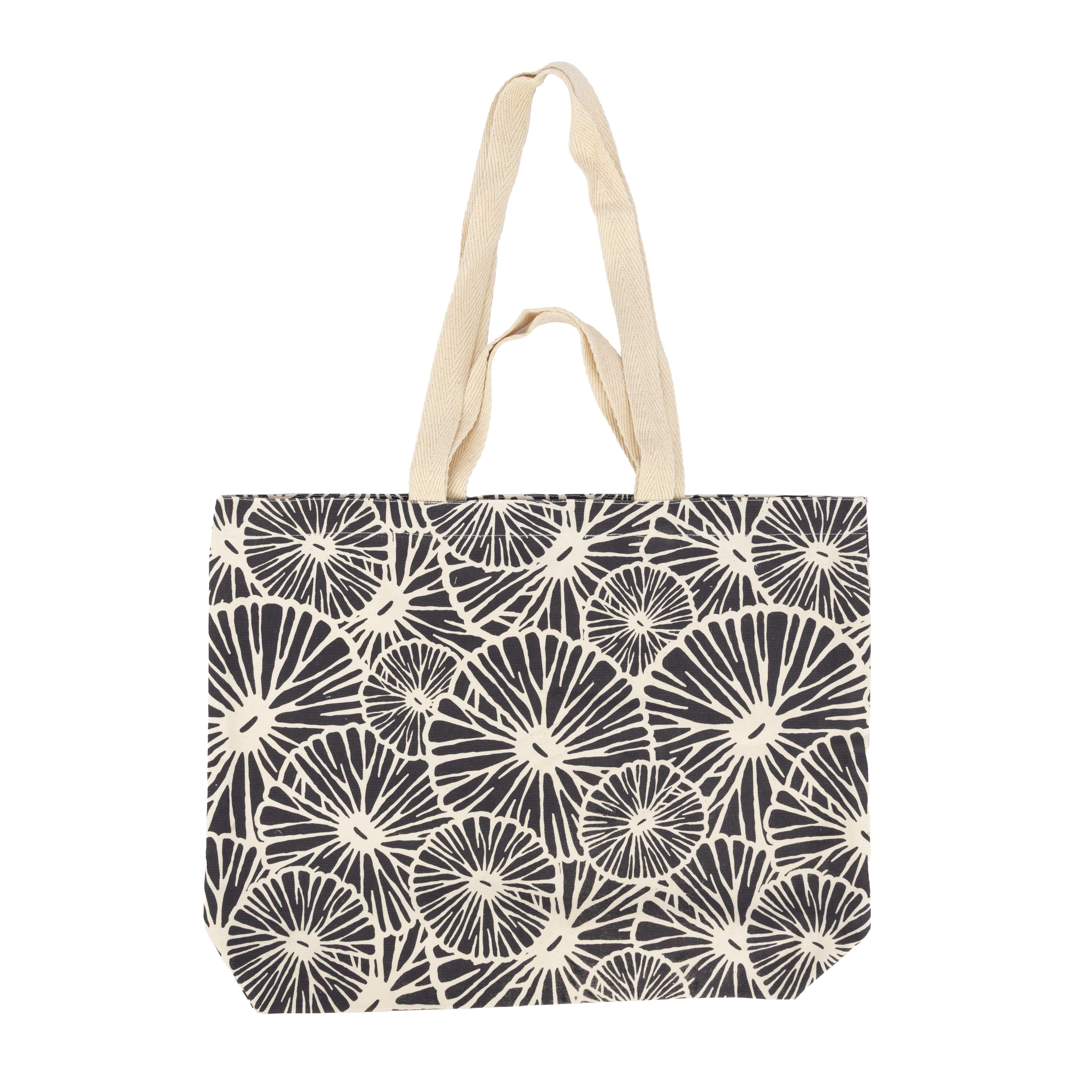 El Puente Schultertasche "Zitrus" Schultertasche aus Baumwolle in Blau, Handmade, Fair Trade
