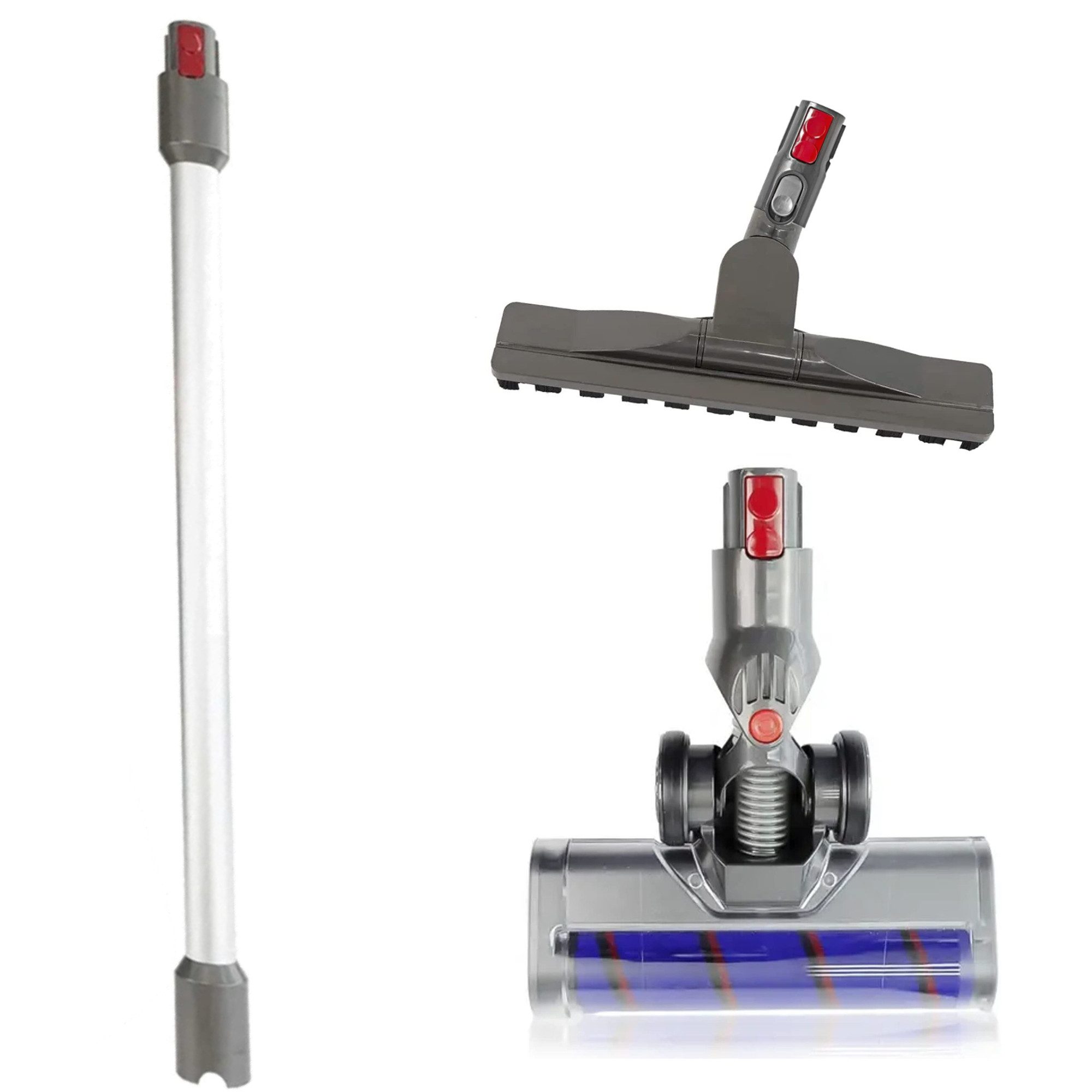 Maxorado Staubsaugerdüsen-Set Turbodüse + Parkettdüse + Rohr für Dyson V7 V8 V10 V11 V15 Ersartzteil, Zubehör für Dyson Staubsauger V7 V8 V10 V11 V15 Absolute Animal Detect, (Ersatzteile Set für Original Staubsauger, 3-tlg), Quick Release Anschluss