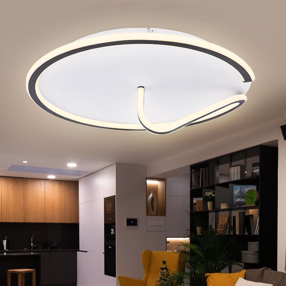 LED Deckenleuchte Wohnzimmerleuchte Globo LED-Leuchtmittel verbaut, rund schwarz Kaltweiß, Tageslichtweiß, LED Warmweiß, Neutralweiß, Deckenleuchte, Deckenlampe fest