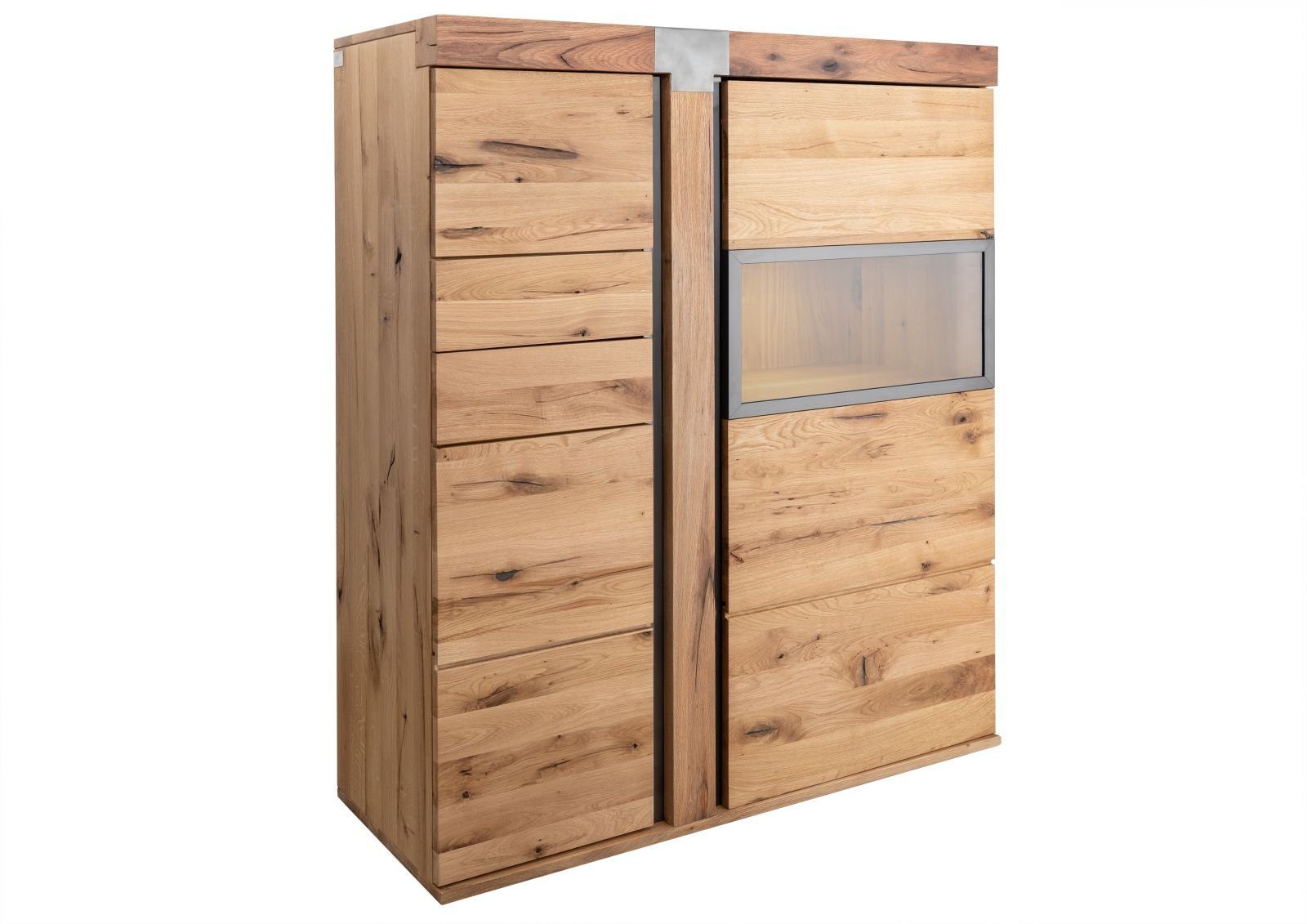 Massivmoebel24 Highboard (Massivholz), Wildeiche / Zerreiche 110x45x142 natur NEW AMSTERDAM #05