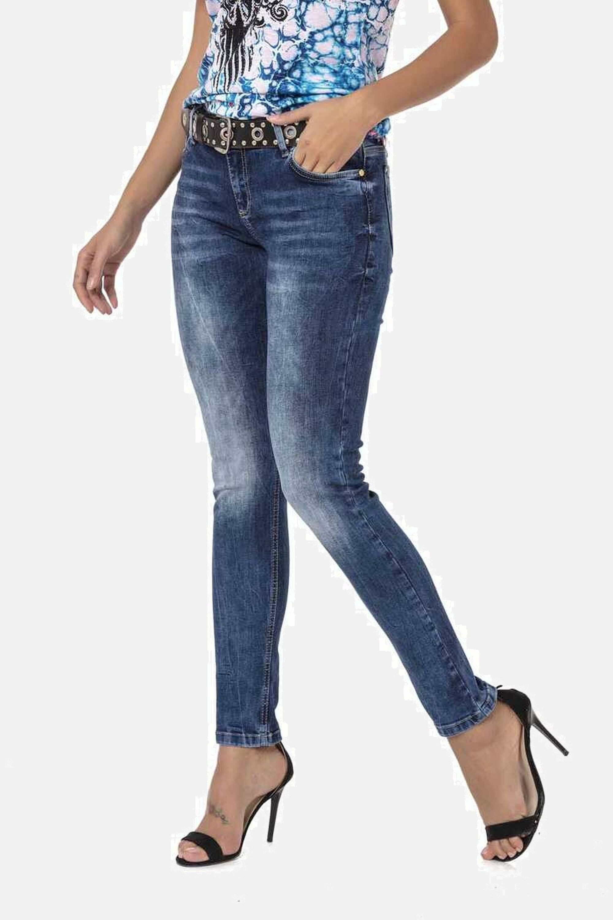 Cipo & Baxx Slim-fit-Jeans Jeans Mit cooler Used-Waschung, WD461 – Bild 5 von 5