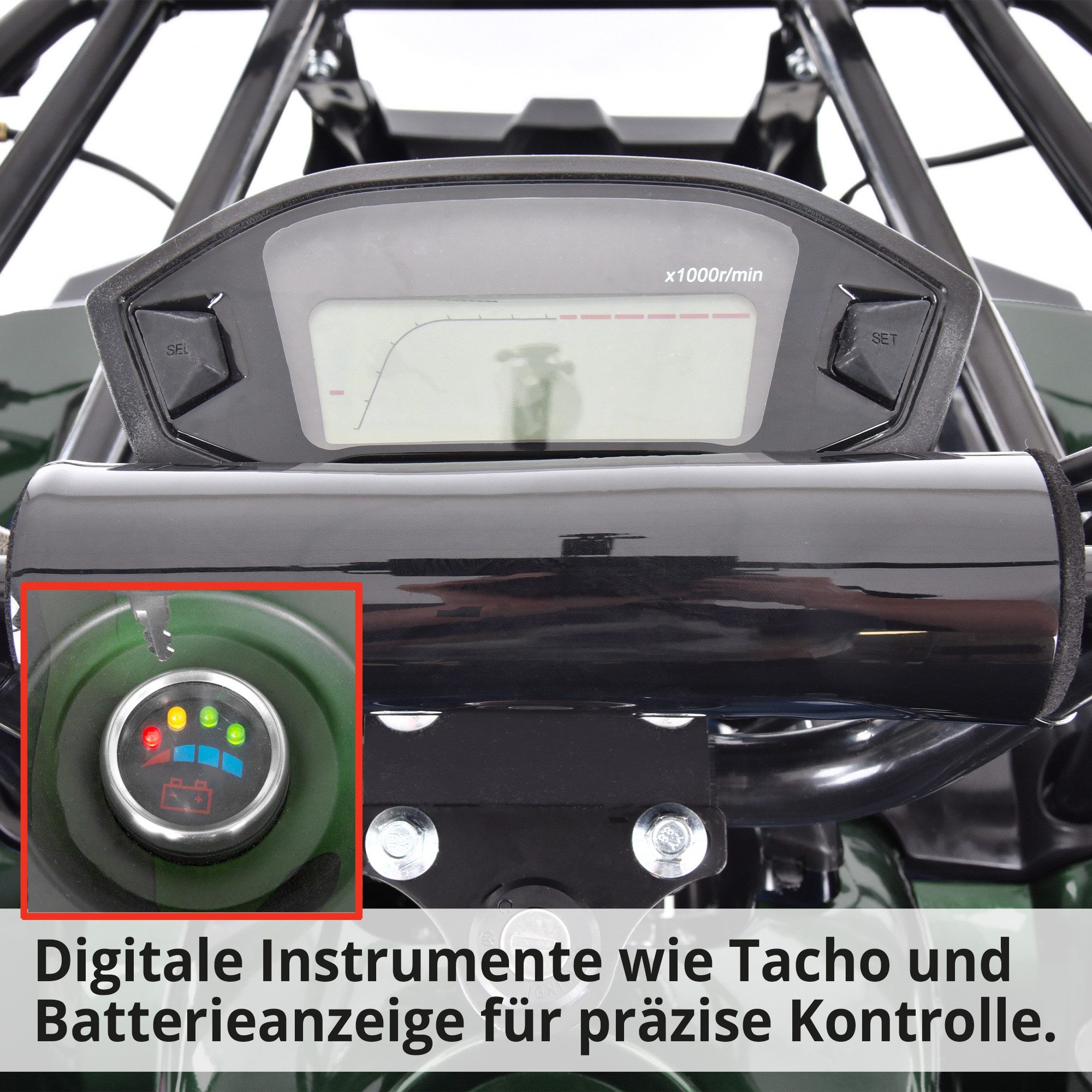 Hecht E-Quad 56150, 45 km/h, tow hitch, 1200W, 60V/20Ah battery, 42km range