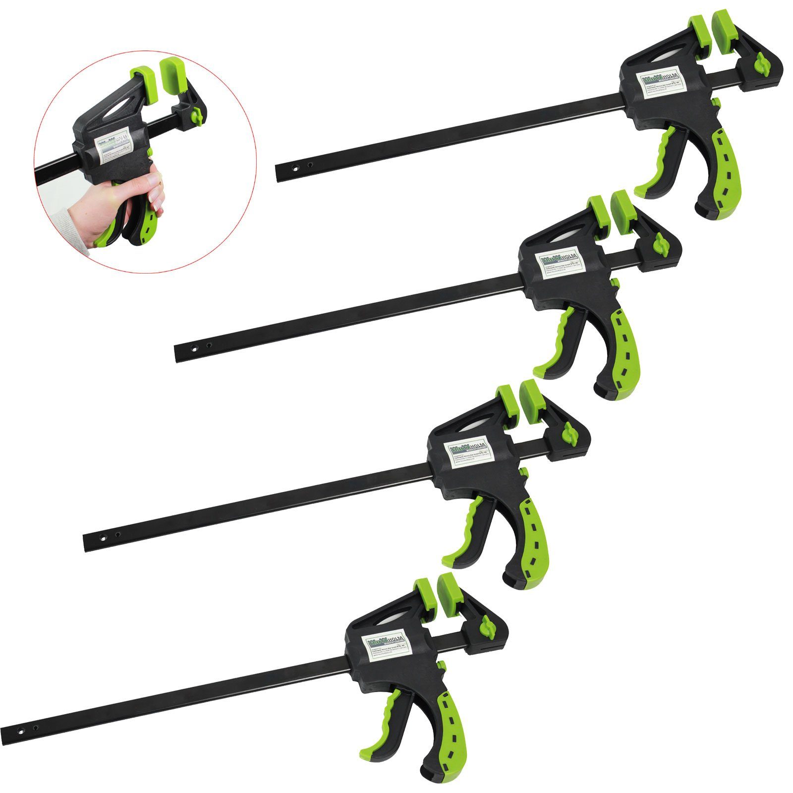 TRUTZHOLM Schraubzwinge 4x Einhandzwinge Schnellspannzwinge Schraubzwinge Spanner, (Set)