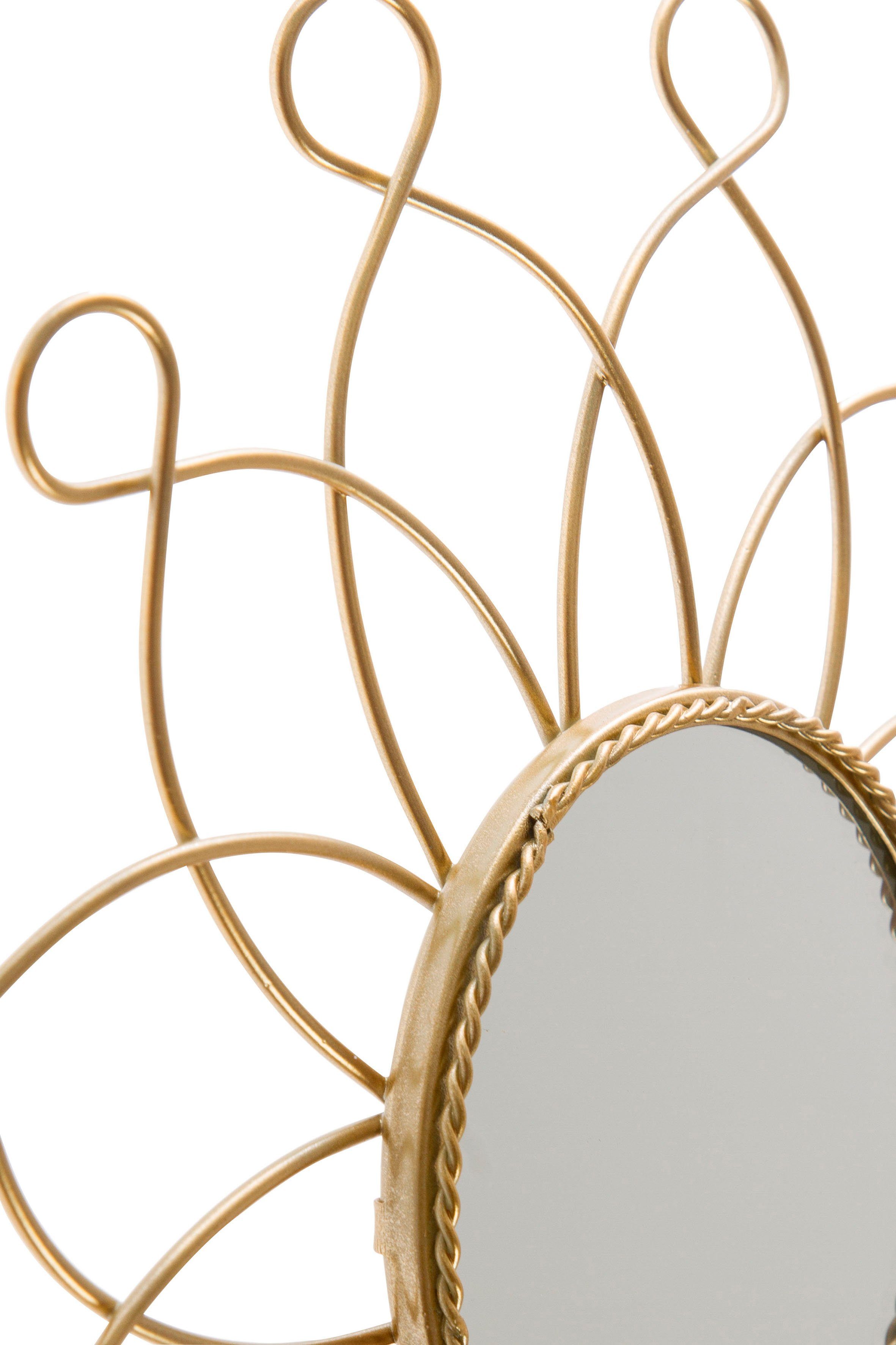 Myflair Möbel rund, Aruba, & Rahmen Wanddeko, Blütenform, gold Wandspiegel, Wohnzimmer Dekospiegel Metall, 3-St), (Set, aus Accessoires