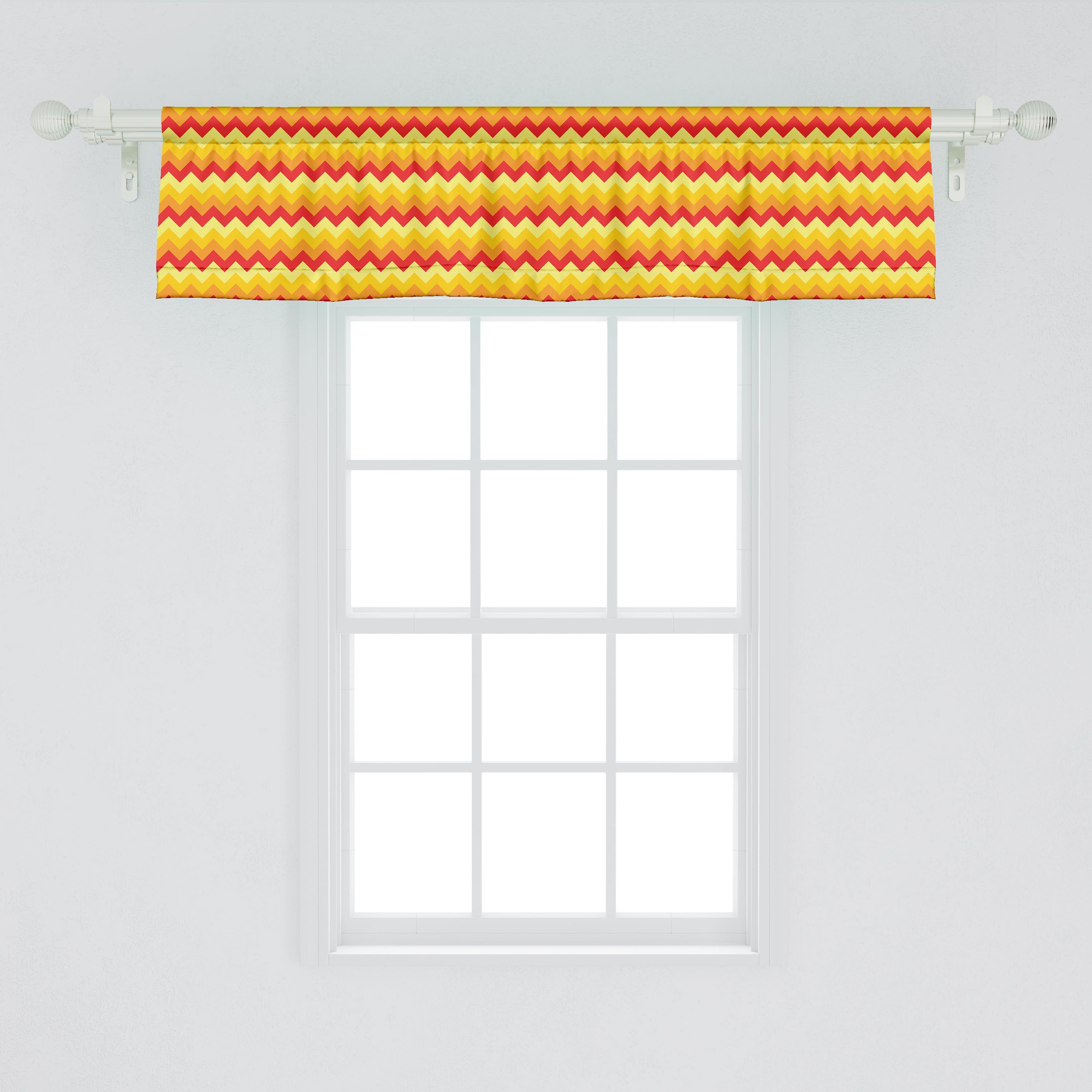 Microfaser, mit Volant Schlafzimmer Farbe Abakuhaus, Dekor Scheibengardine Yellow für Pfeil Warm Chevron Stangentasche, Küche Vorhang