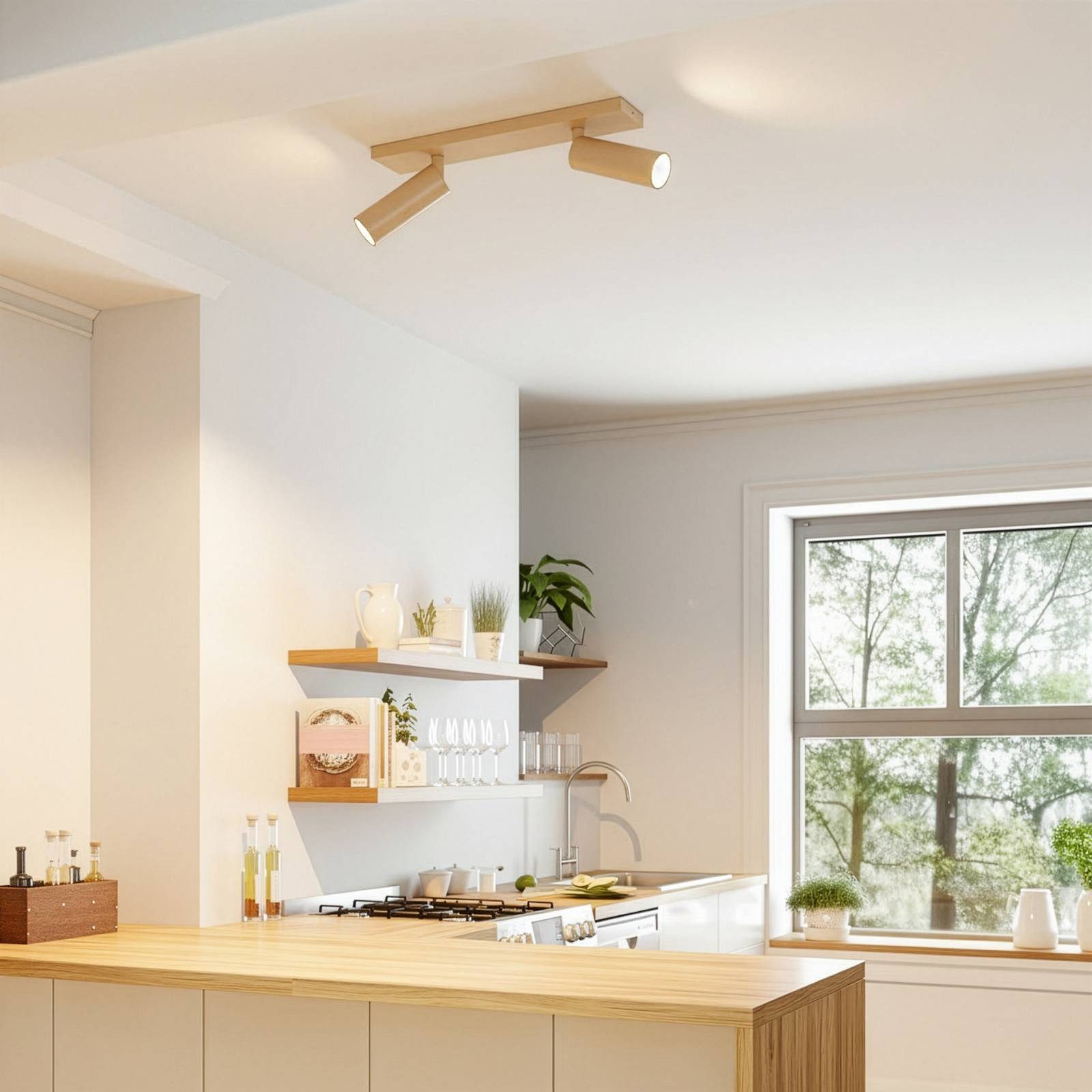 Arcchio Deckenstrahler Brinja Slim, Metall, Braun IP20, 2 x 5 W LED (GU10 MR11)